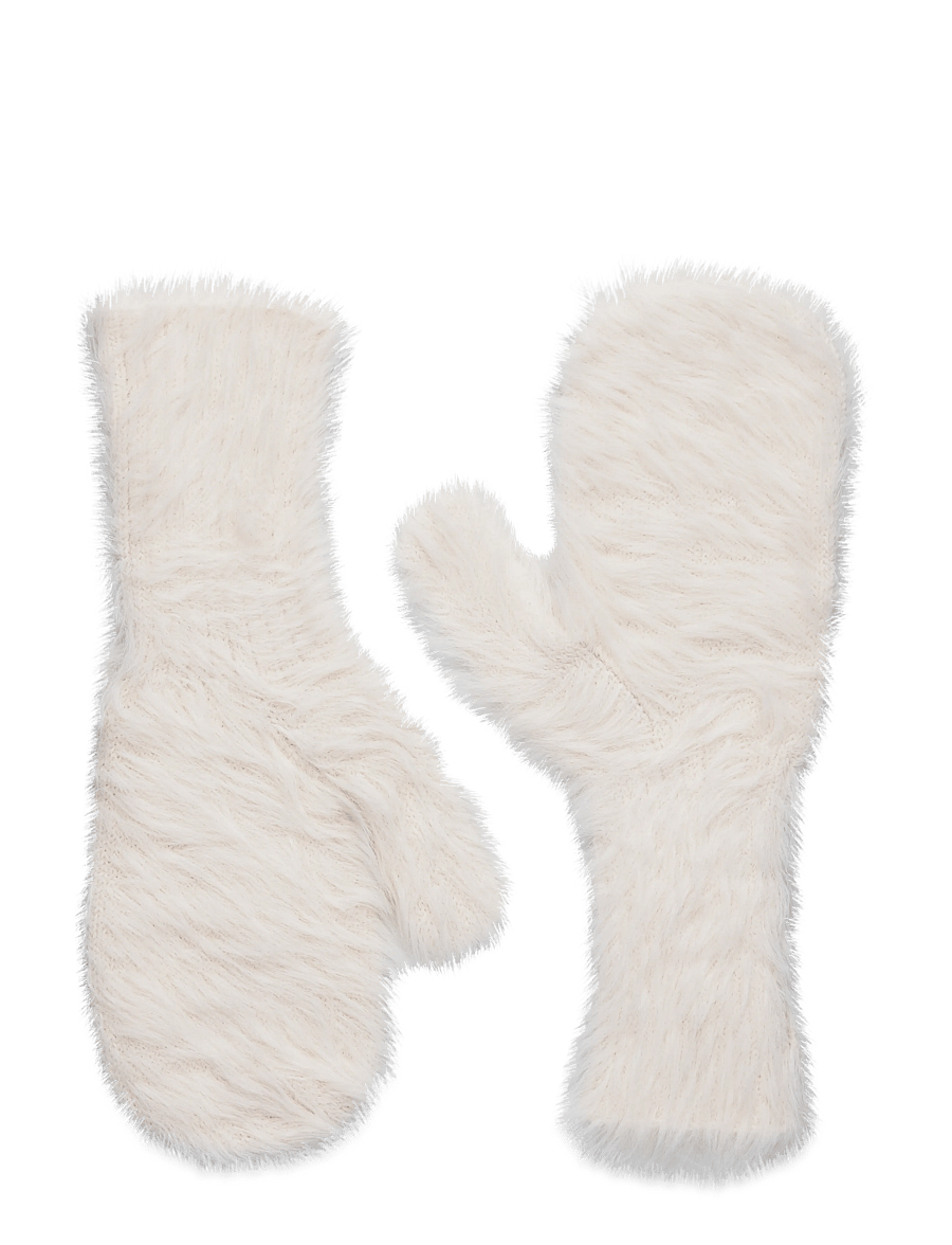Monki - Hairy mittens - fäustlinge - white light - 0