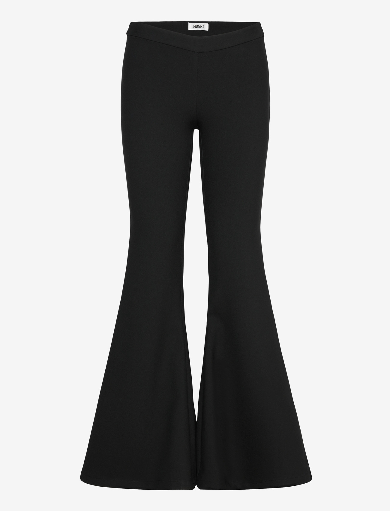 Monki - Low-Rise Flared Trousers - utsvängda byxor - black dark - 1