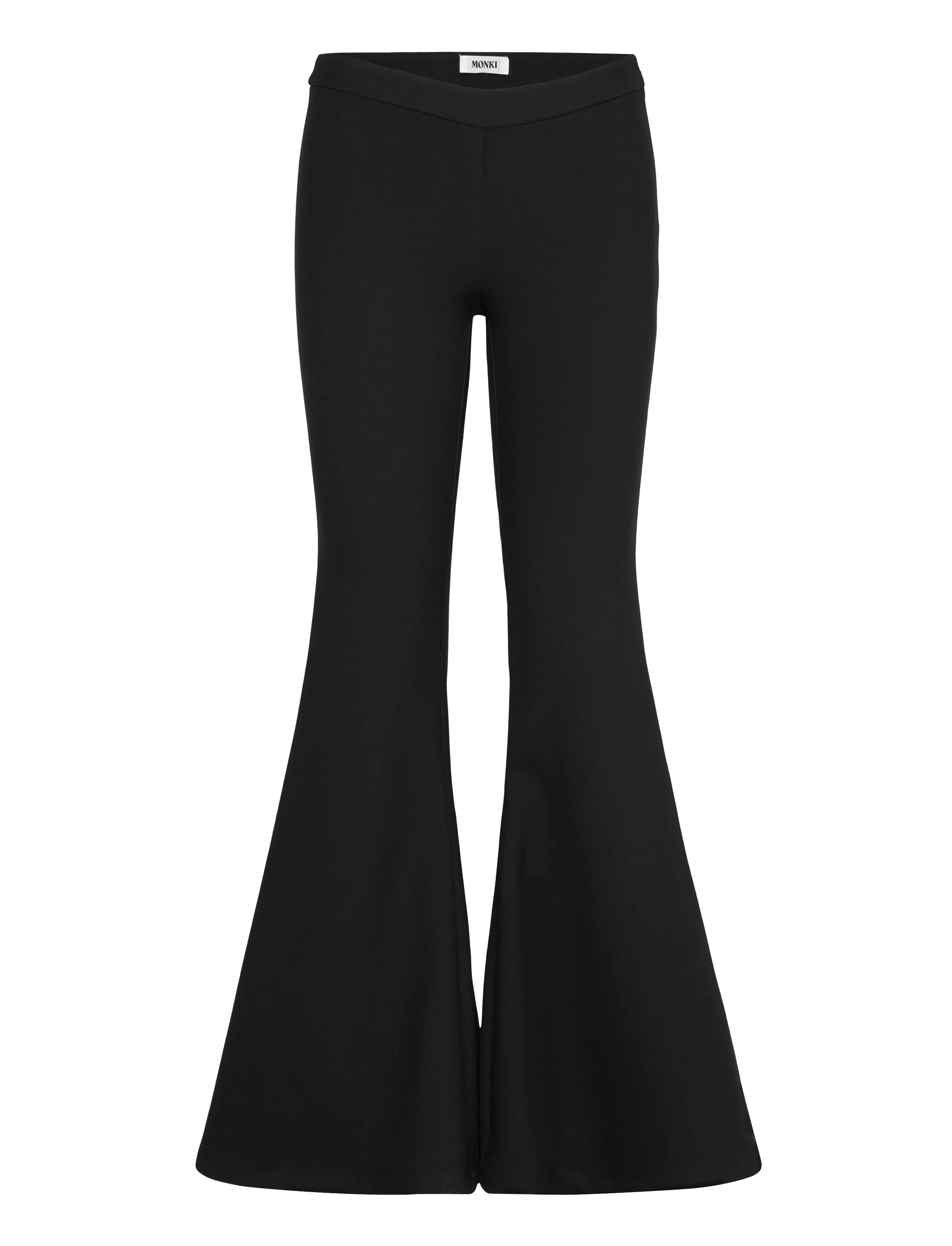 Low-Rise Flared Trousers - BLACK DARK