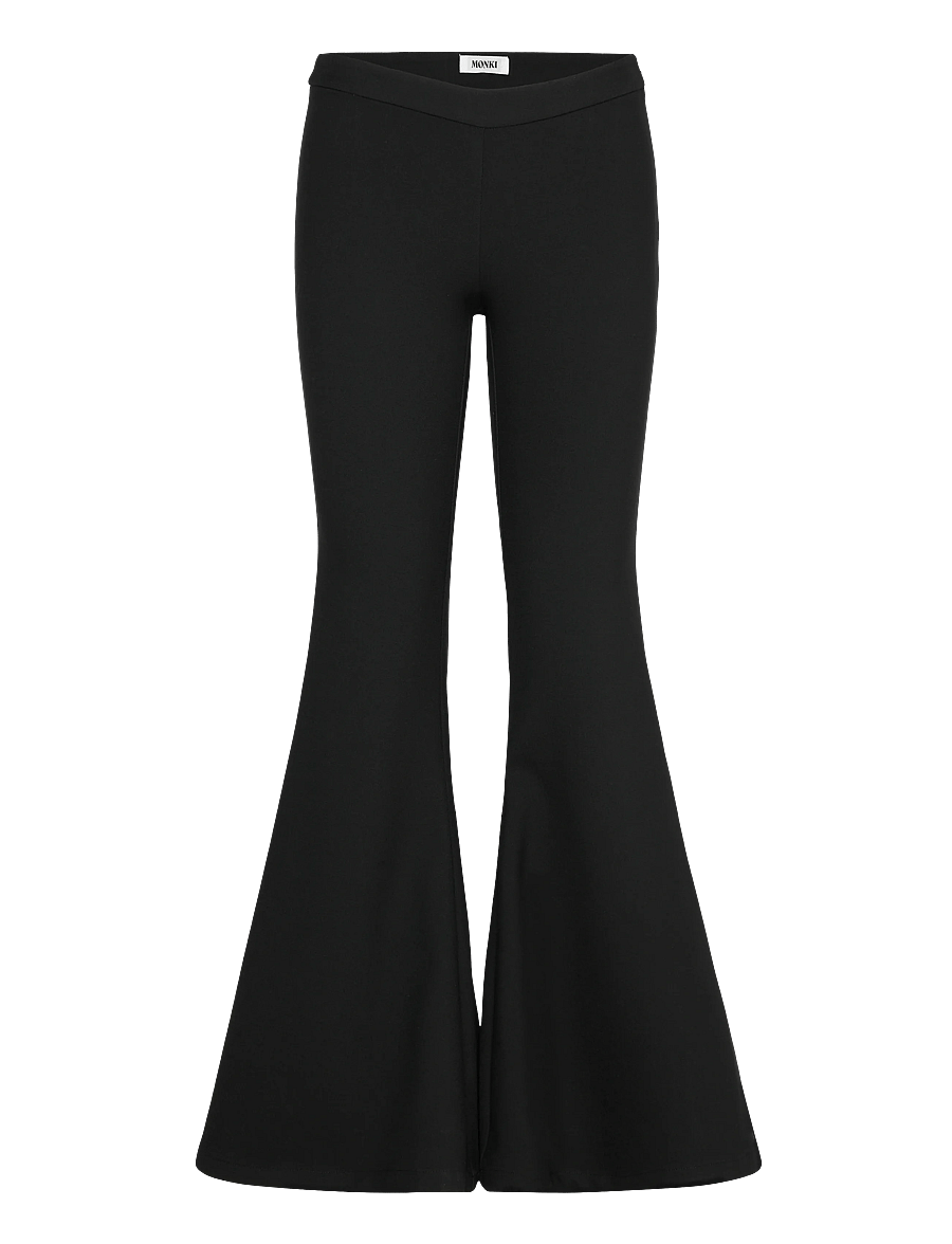 Monki - Low-Rise Flared Trousers - flared broeken - black dark - 1