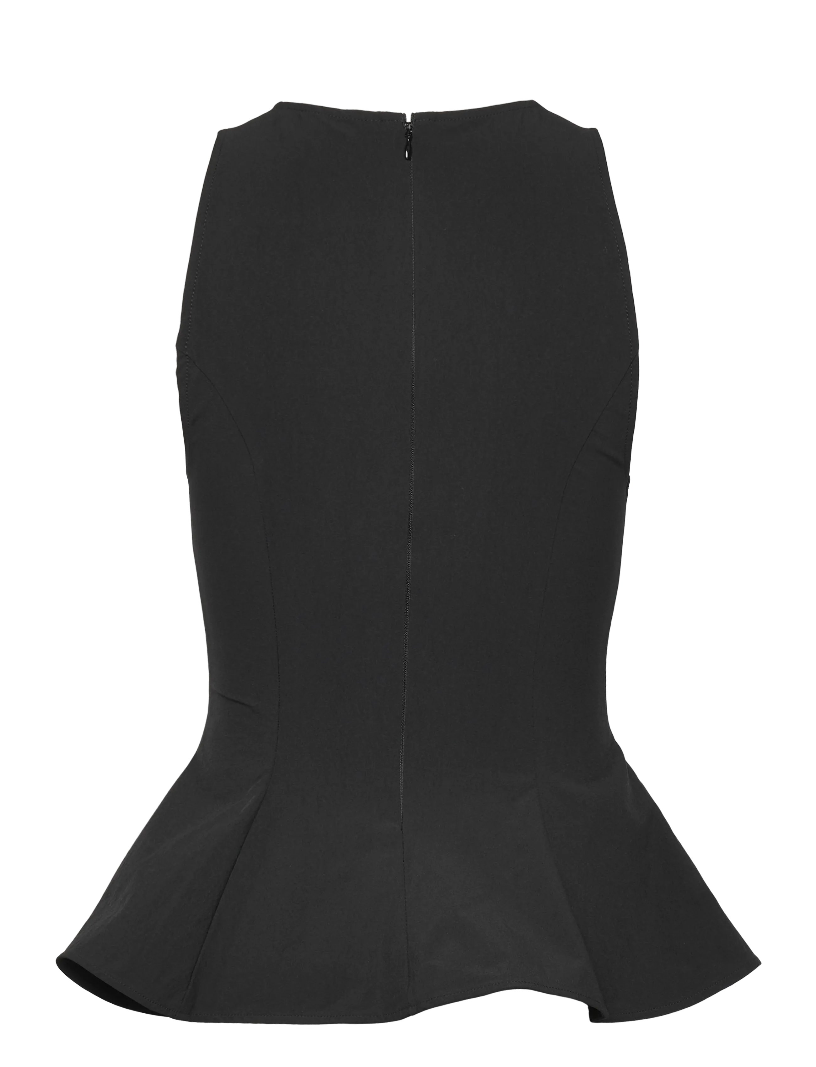 Monki - Fitted Nylon Peplum Top - Ärmellose blusen - black dark - 1