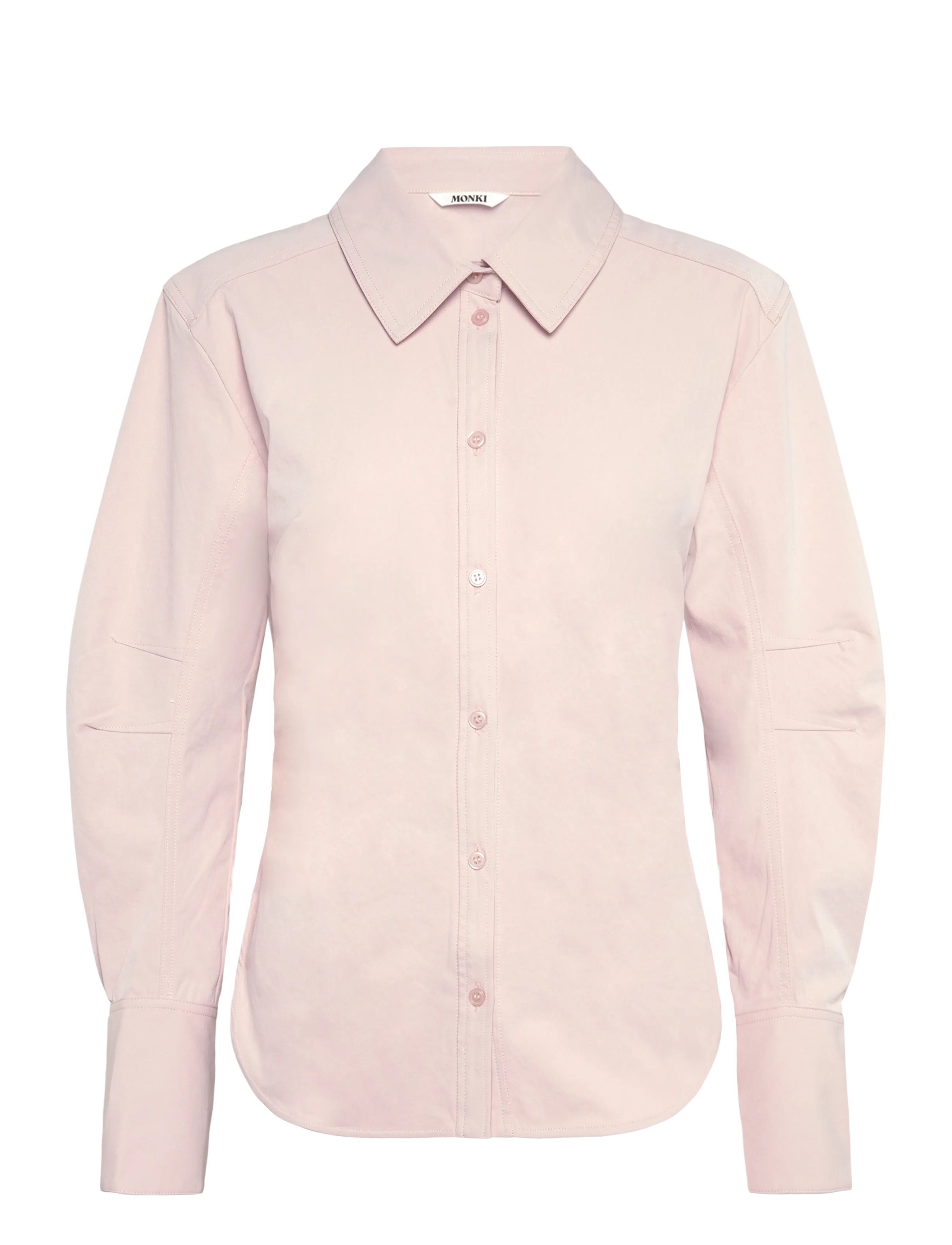 Monki Fitted Ruched Waist Shirt - Farben der Saison - PINK DUSTY LIGHT / pink/rose