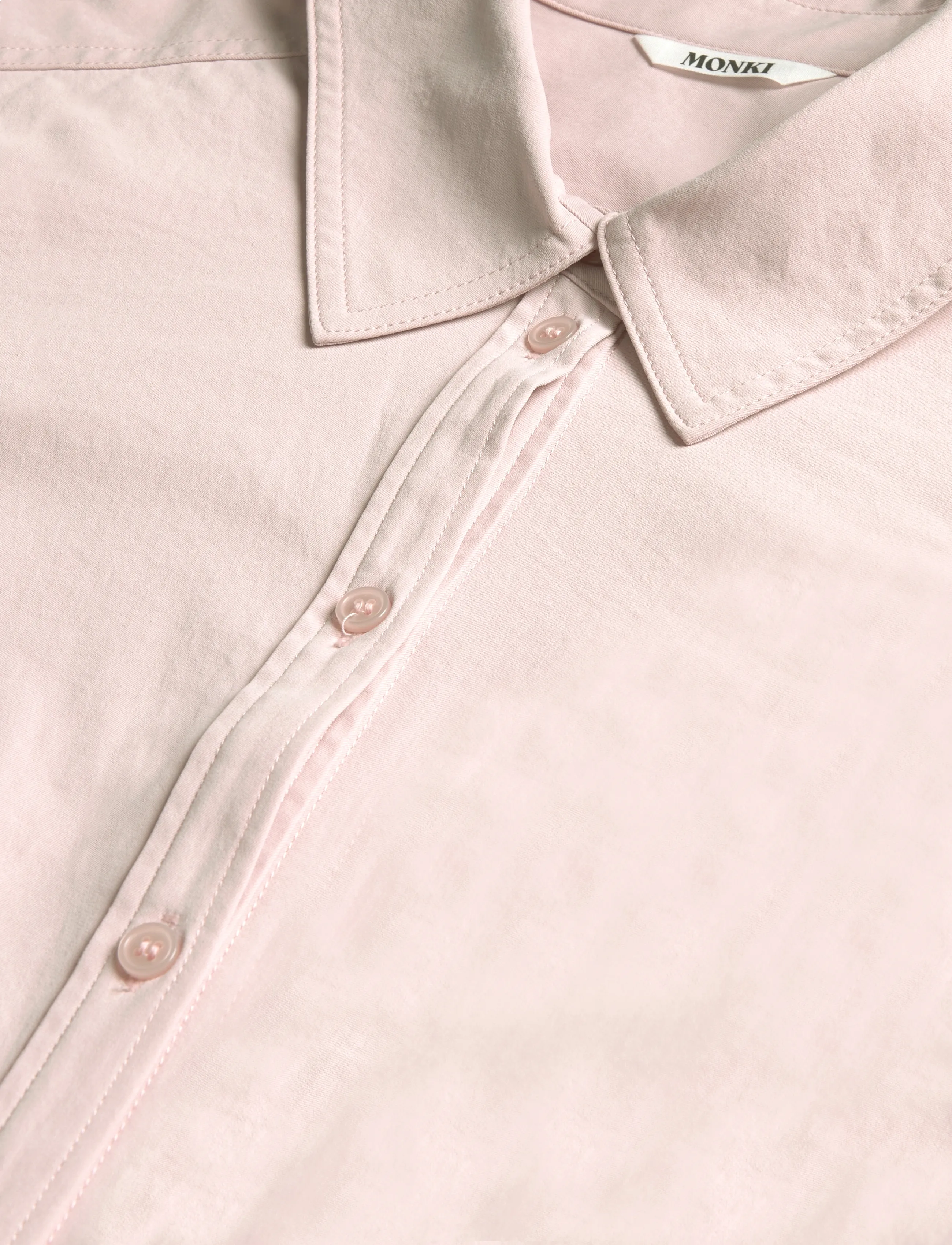 Monki - Fitted Ruched Waist Shirt - langärmlige hemden - pink dusty light - 2