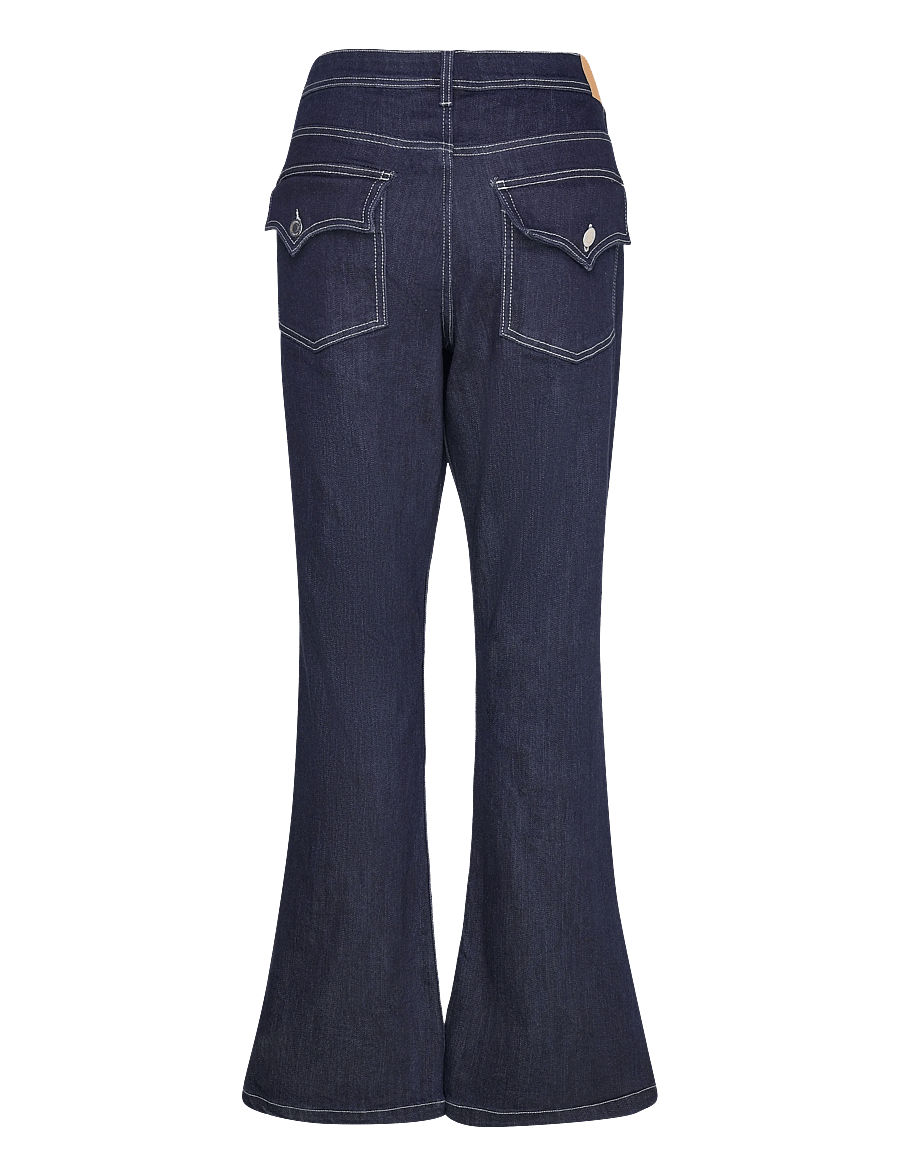 Monki - Low Rise Slim Flared Leg Jeans - dzwony dżinsy - denim blue dark - 2