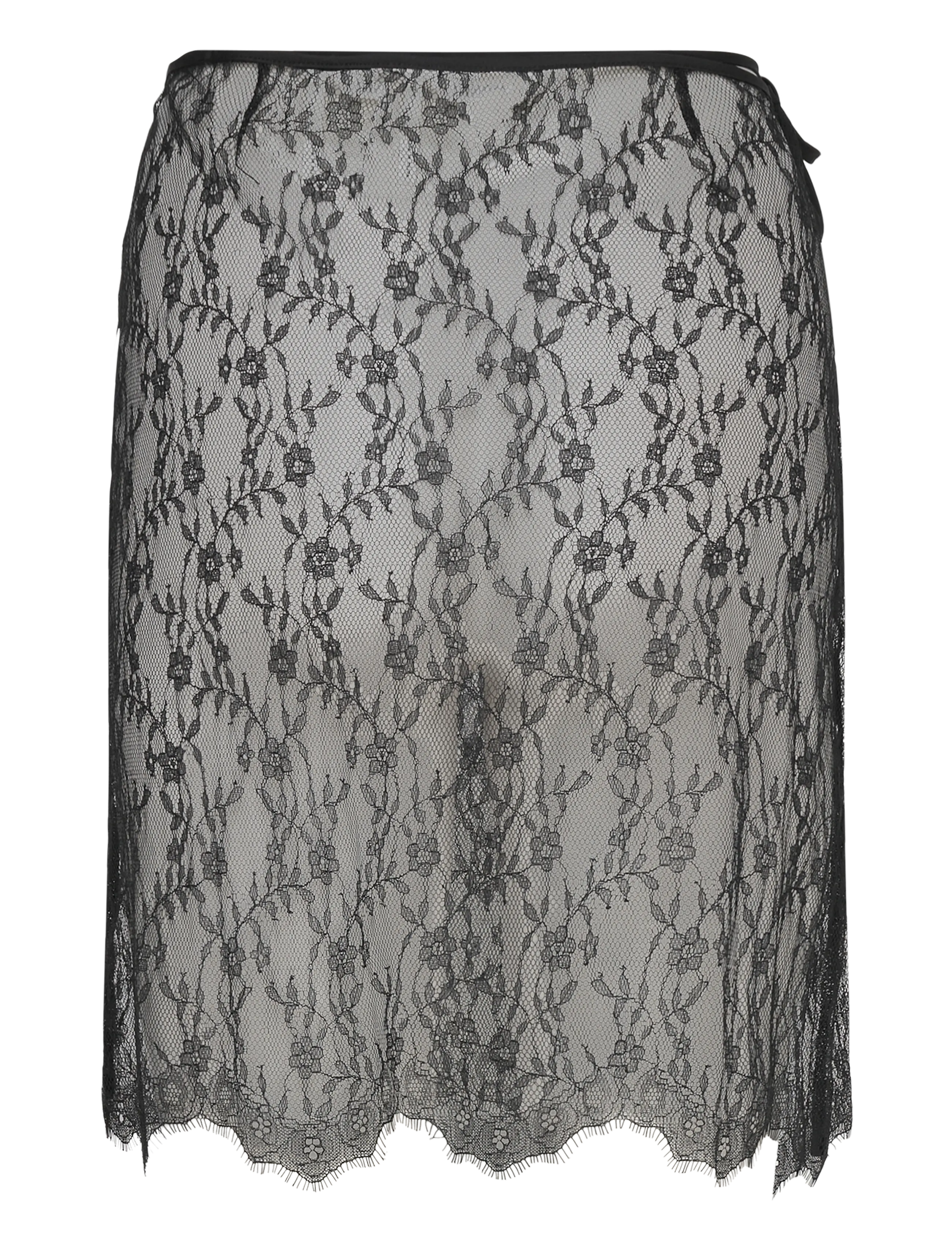 Monki - Lace Wrap Midi Skirt - omslagsskjørt - black dark - 2
