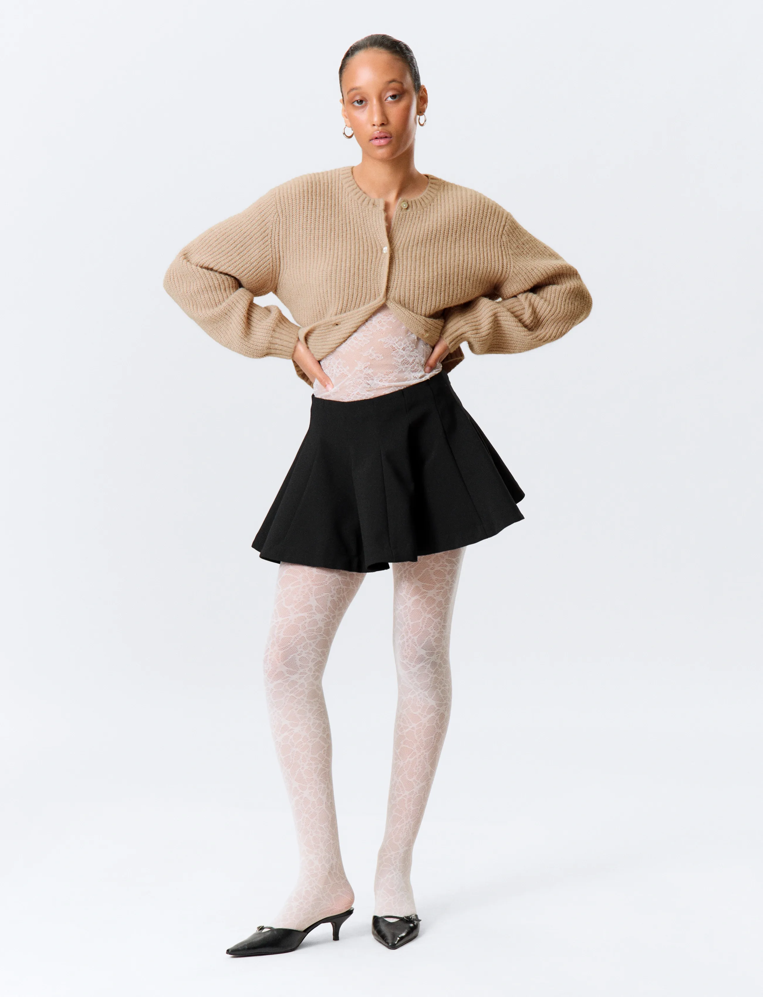 Monki Flared Mini Tutu Skirt, 36, Röcke, Schwarz - Short Frauen