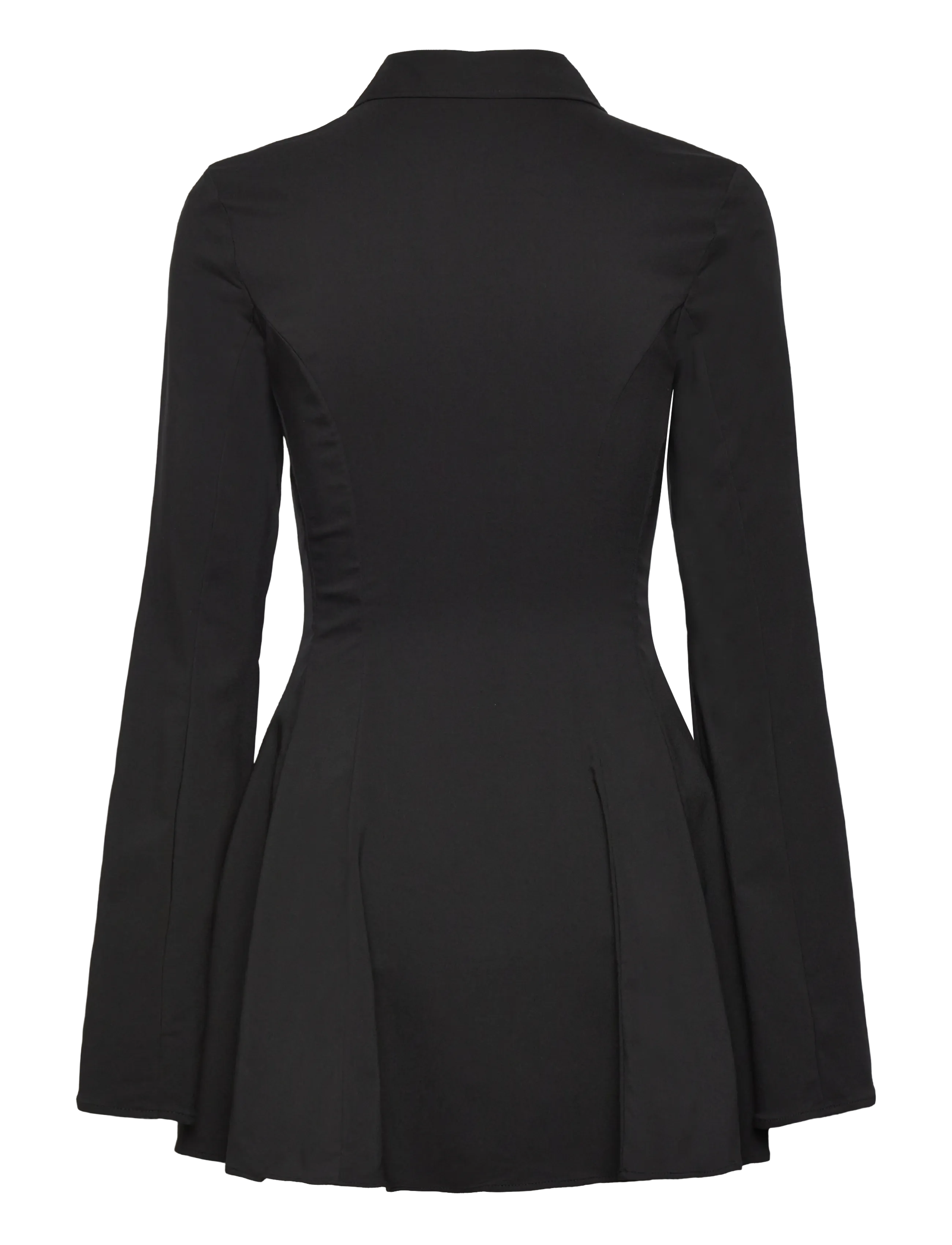 Monki - Flouncy mini shirt dress - skjortekjoler - black dark - 2