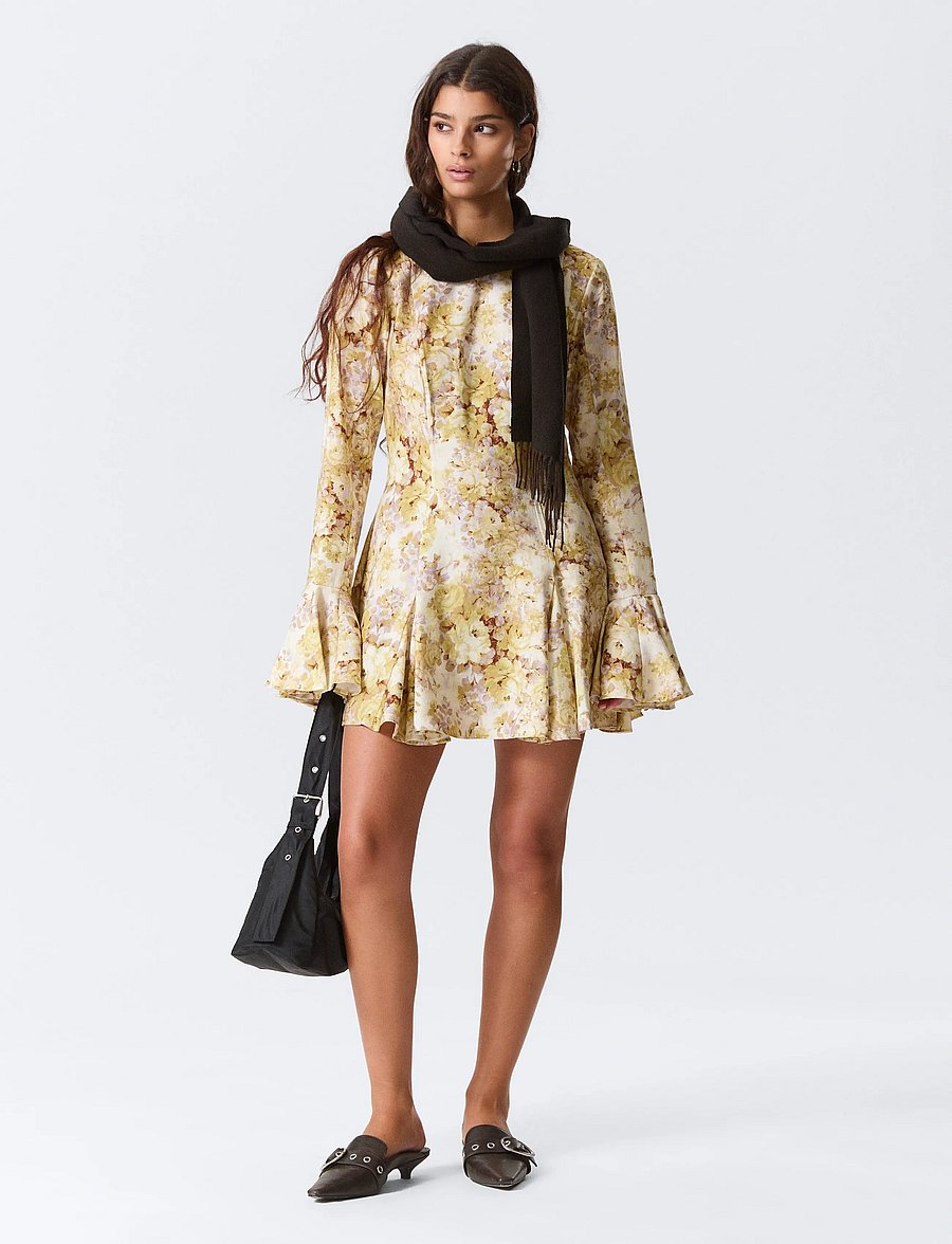 Monki - Flounce dress - sommerkjoler - yellow dusty light - 0