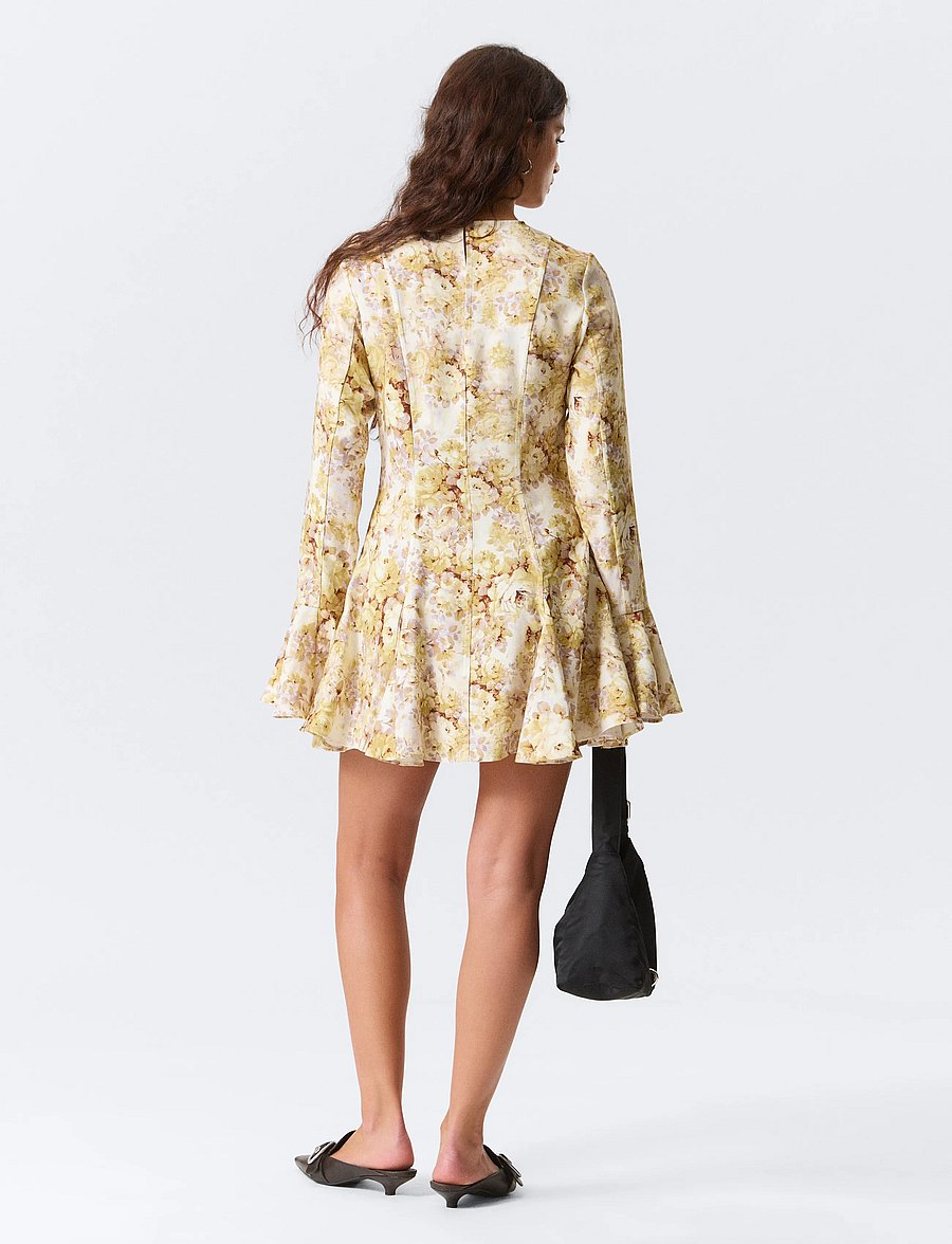 Monki - Flounce dress - sommerkjoler - yellow dusty light - 4