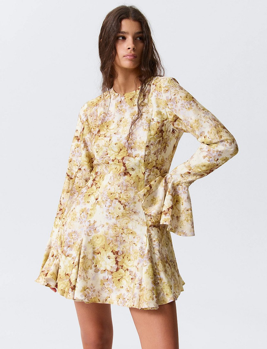 Monki - Flounce dress - sommerkjoler - yellow dusty light - 5