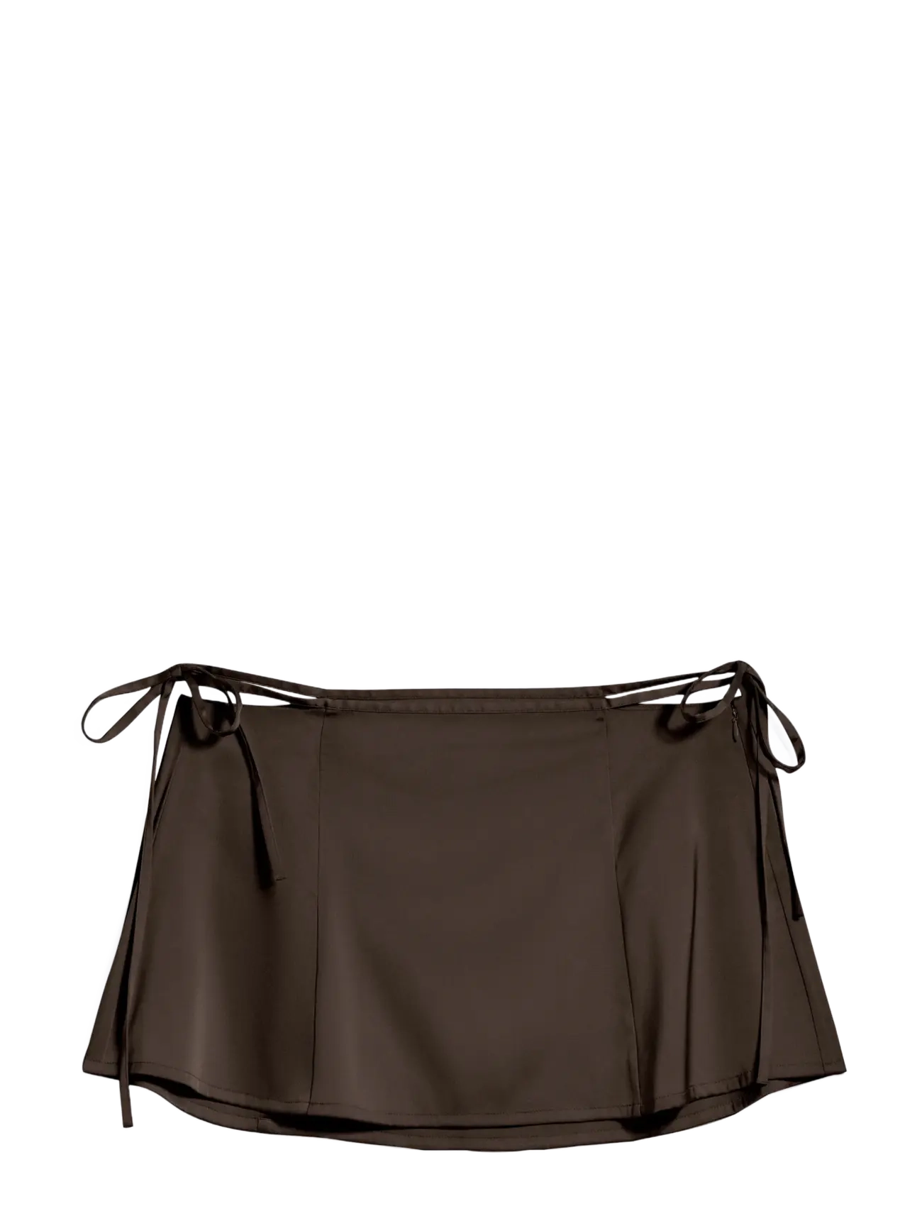 Monki Satin Cut-Out Mini Skirt - Nordischer Stil - BROWN DARK / brown