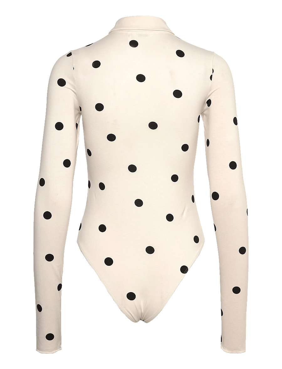 Monki - Slim Fit Polo Bodysuit - bodies - white light - 1