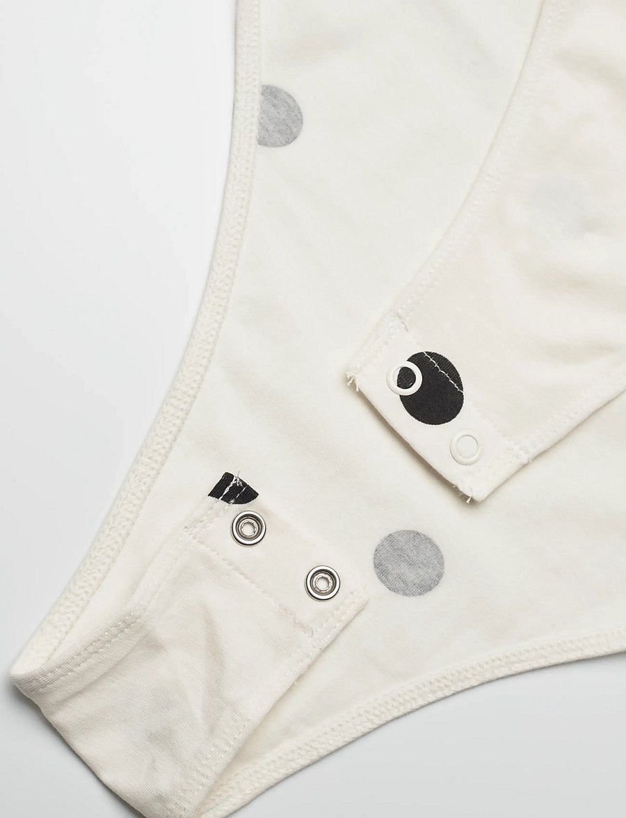 Monki - Slim Fit Polo Bodysuit - bodies - white light - 2