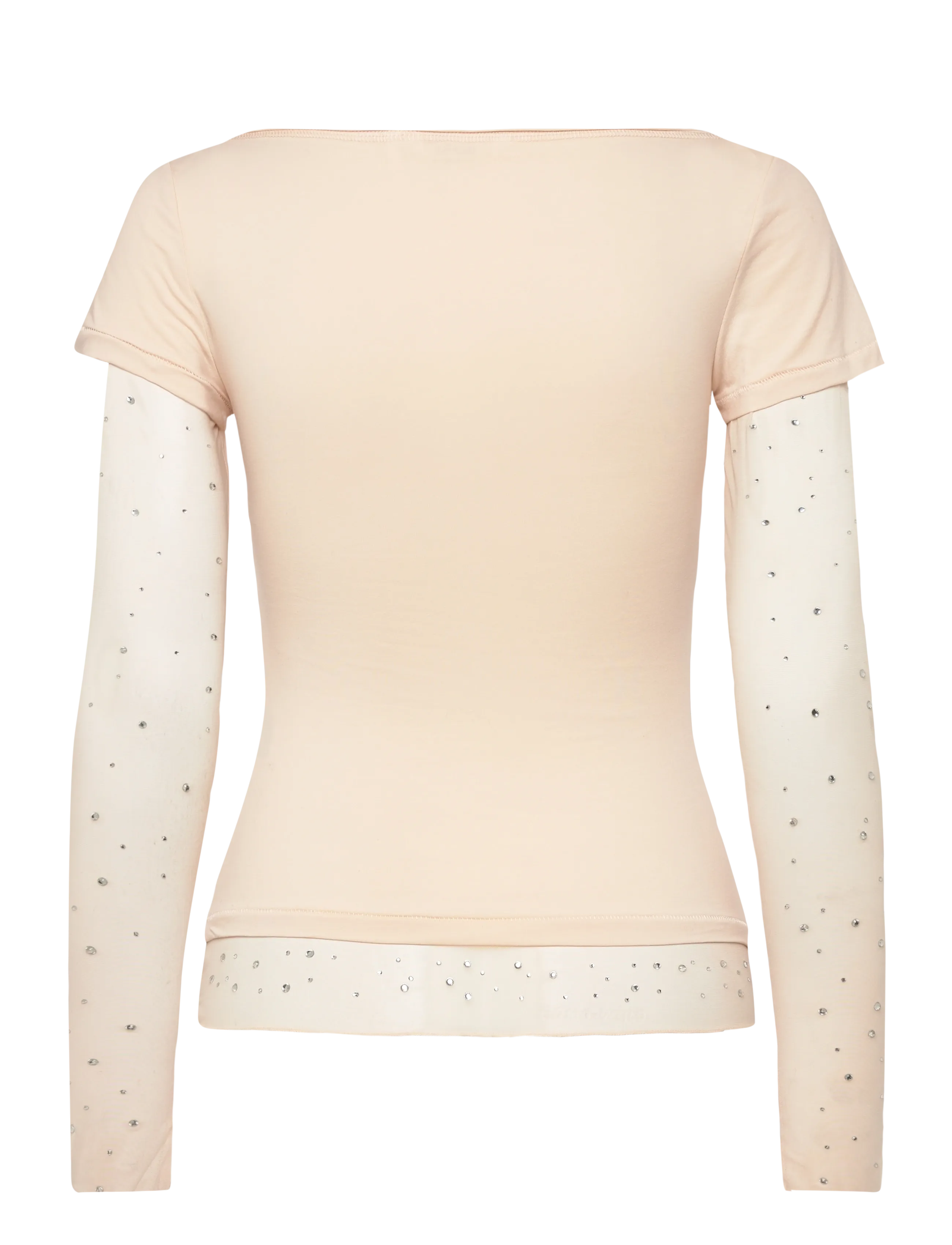 Monki - Double sleeve t-shirt - langärmlige tops - beige dusty light - 1