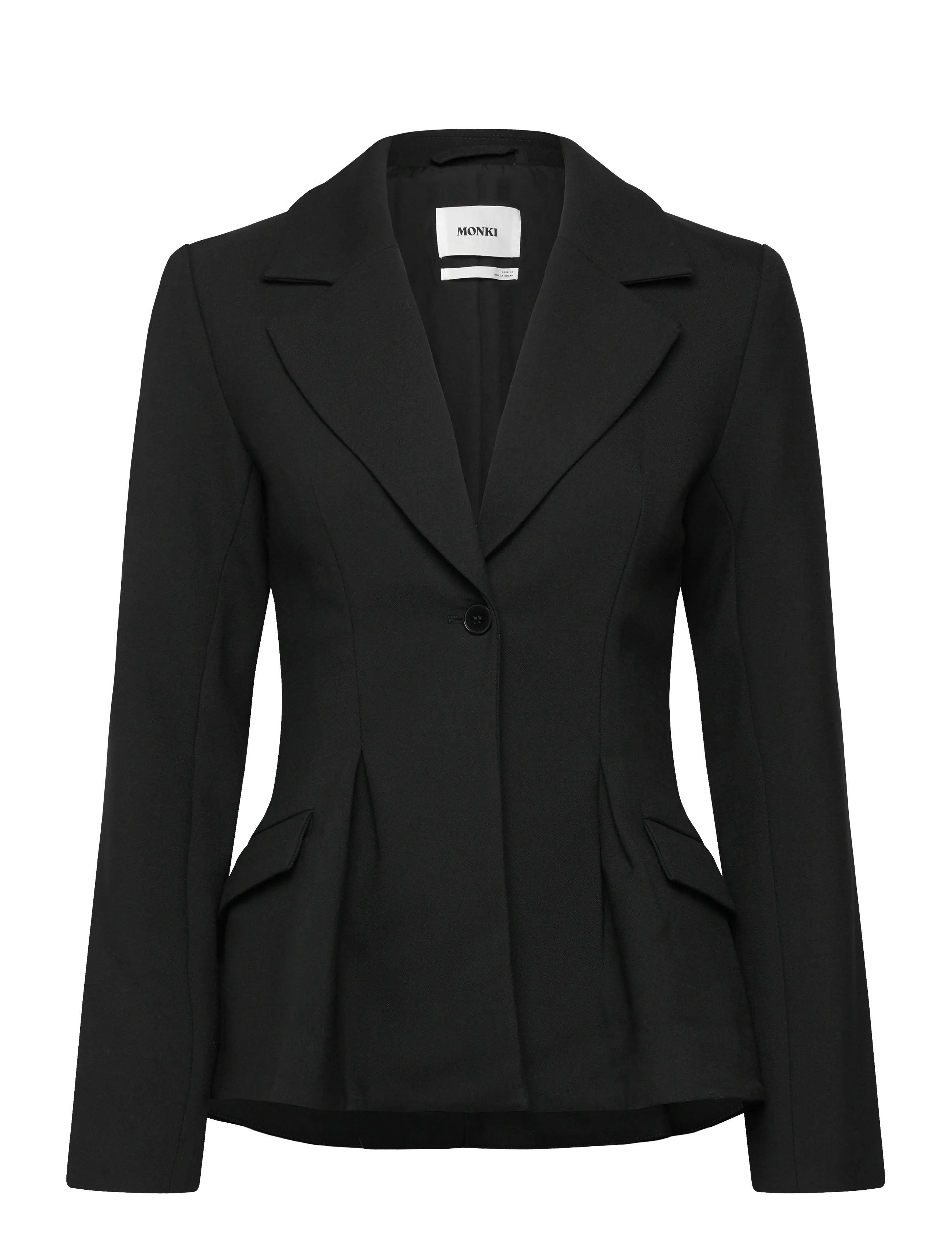 Monki Fitted Single-Breasted Blazer - Tøj - BLACK DARK / black