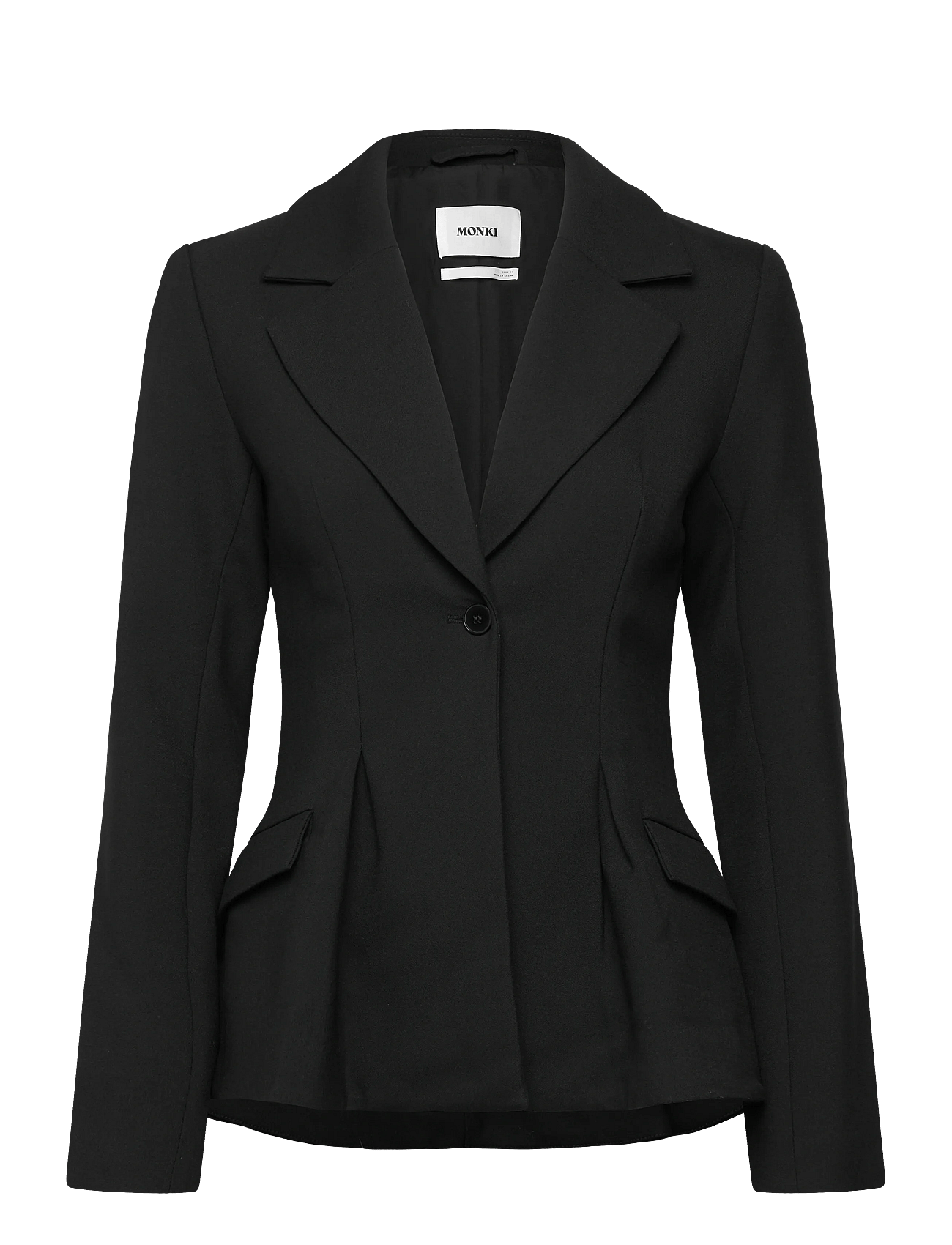 Fitted Single-Breasted Blazer - BLACK DARK