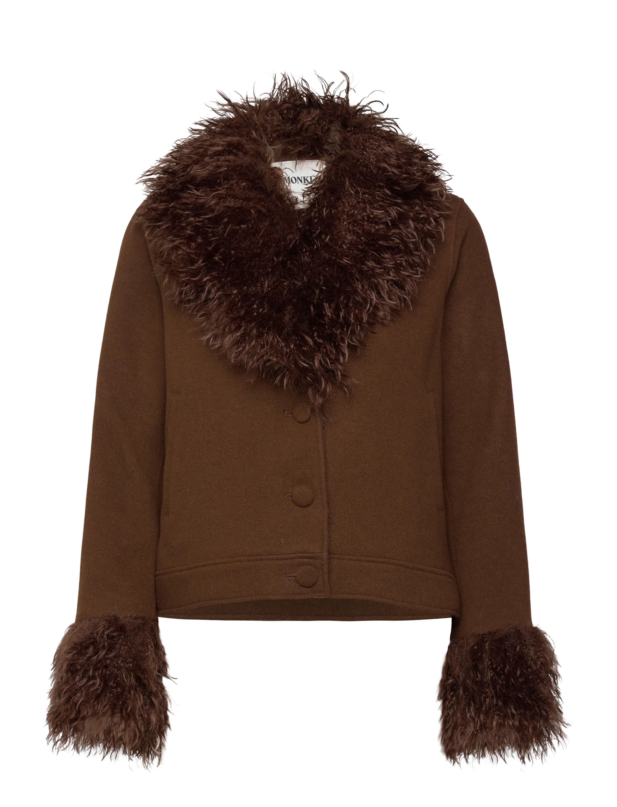 Monki Hoodie Jacket, M, Jackets, Braun - Wool Frauen