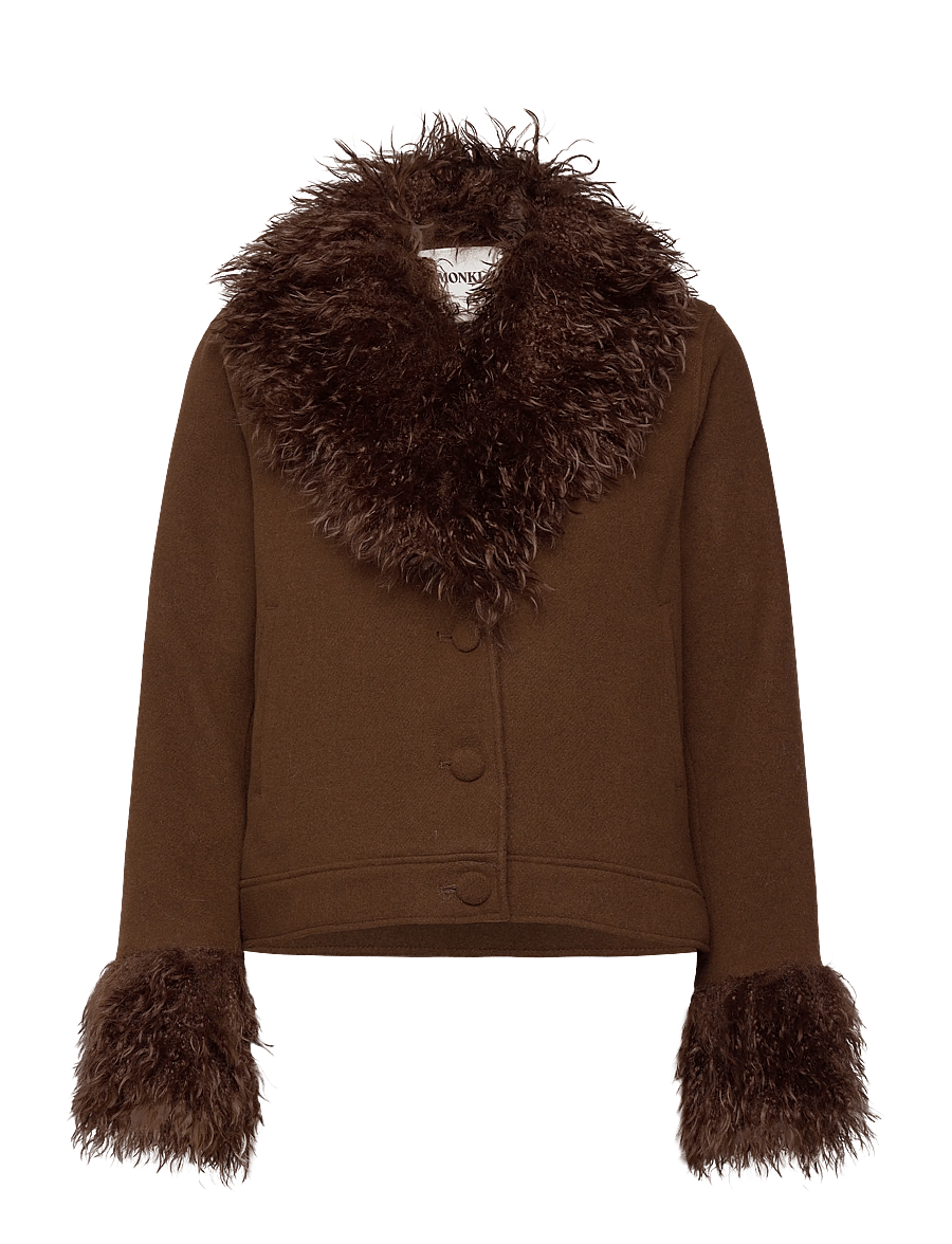 Monki - Hoodie jacket - talvejoped - brown dark - 0