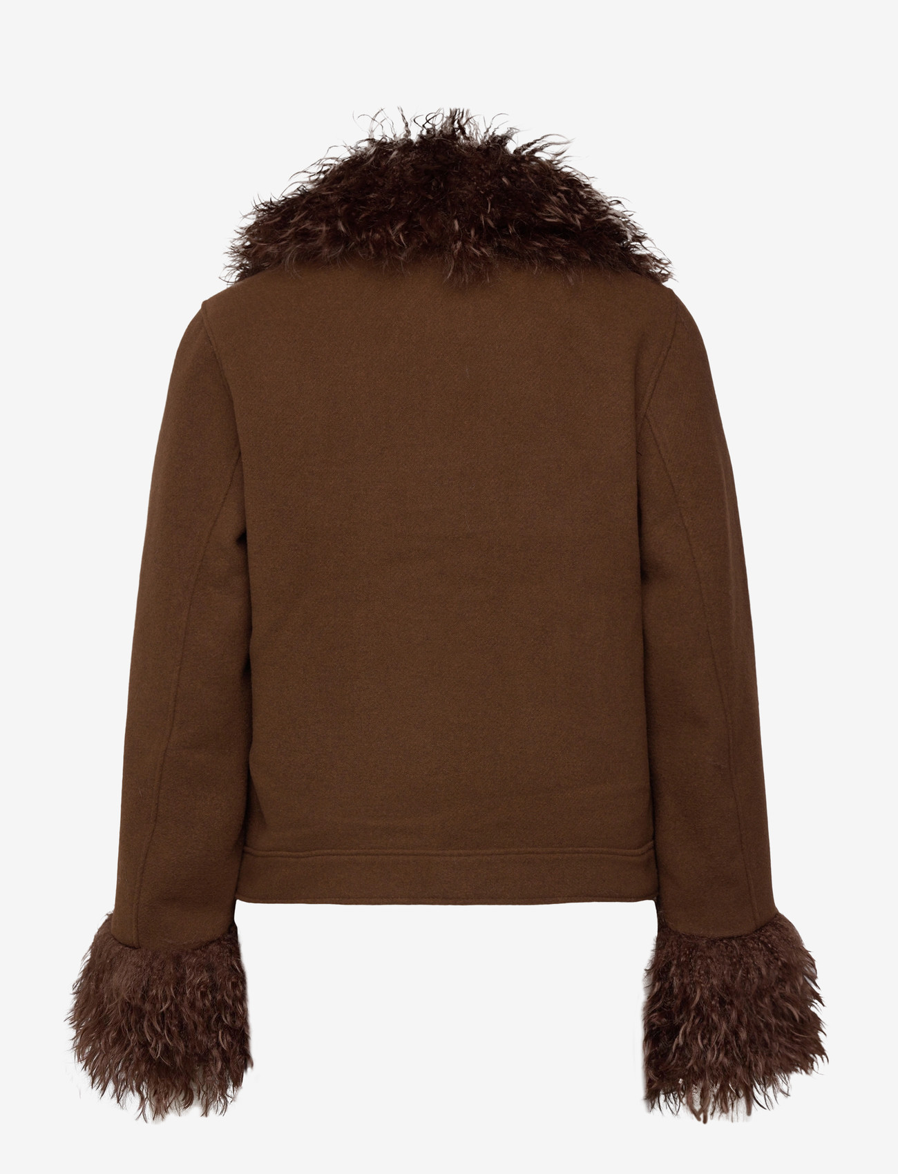 Monki - Hoodie jacket - kunstkarusnahk - brown dark - 1