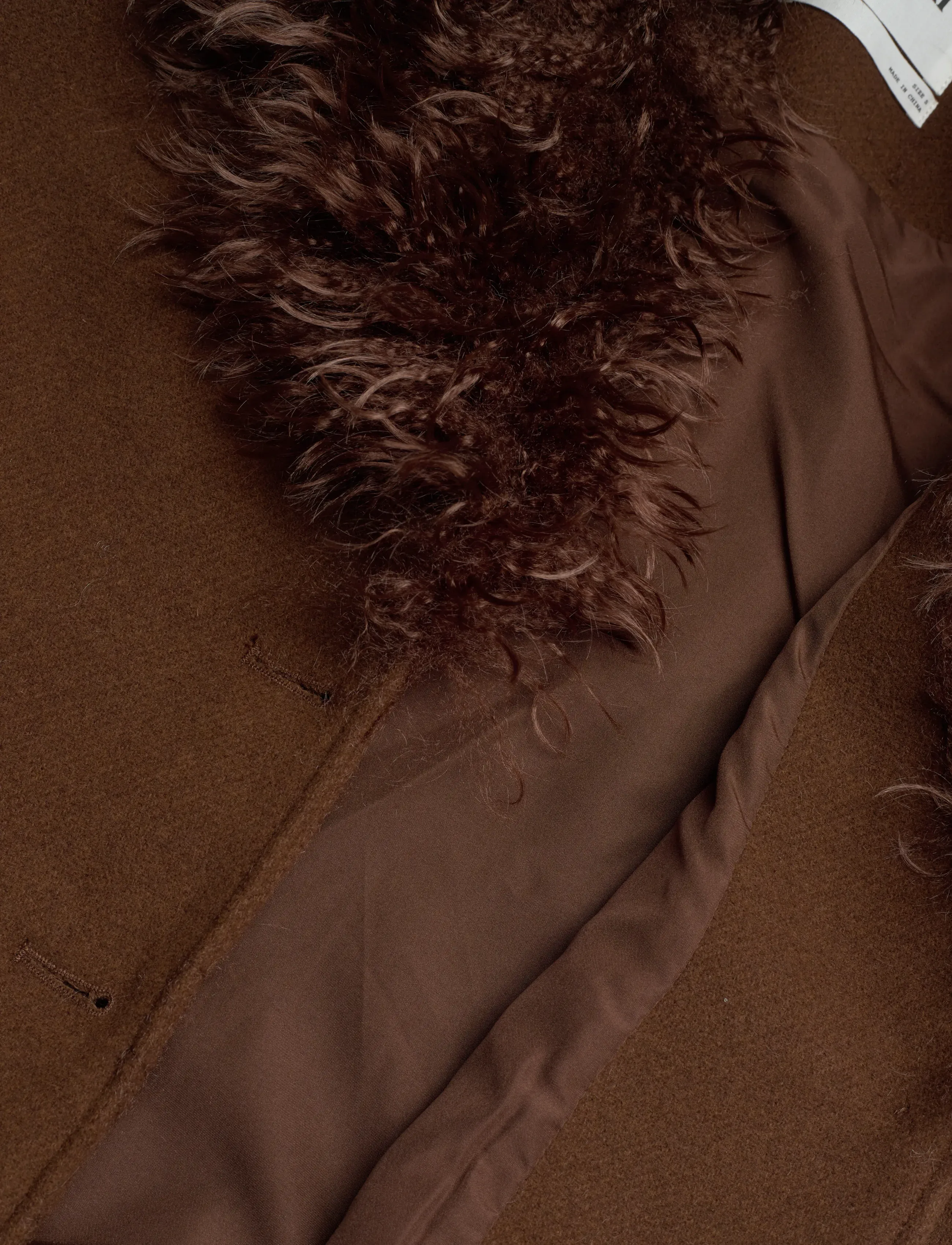 Monki - Hoodie jacket - vinterjackor - brown dark - 4