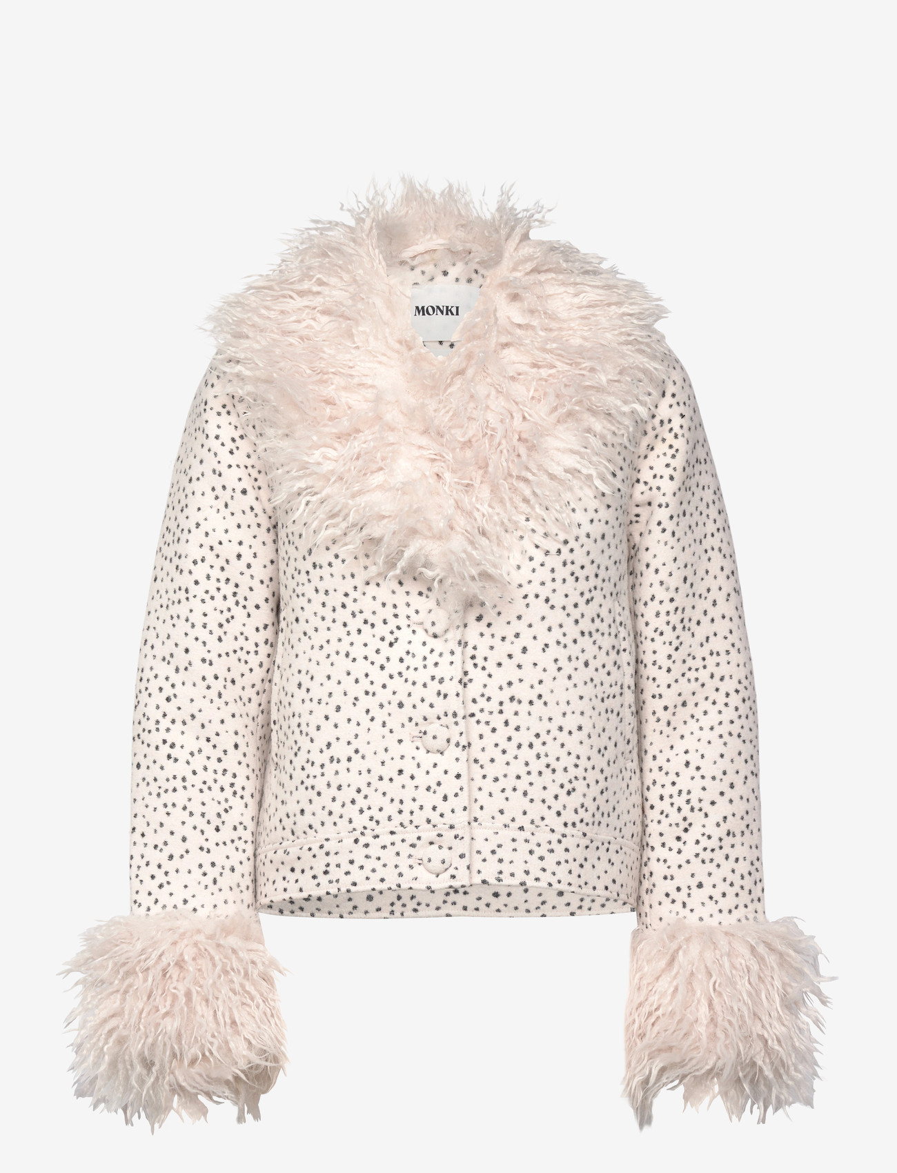 Monki - Hoodie jacket - kunstkarusnahk - white dusty light - 0