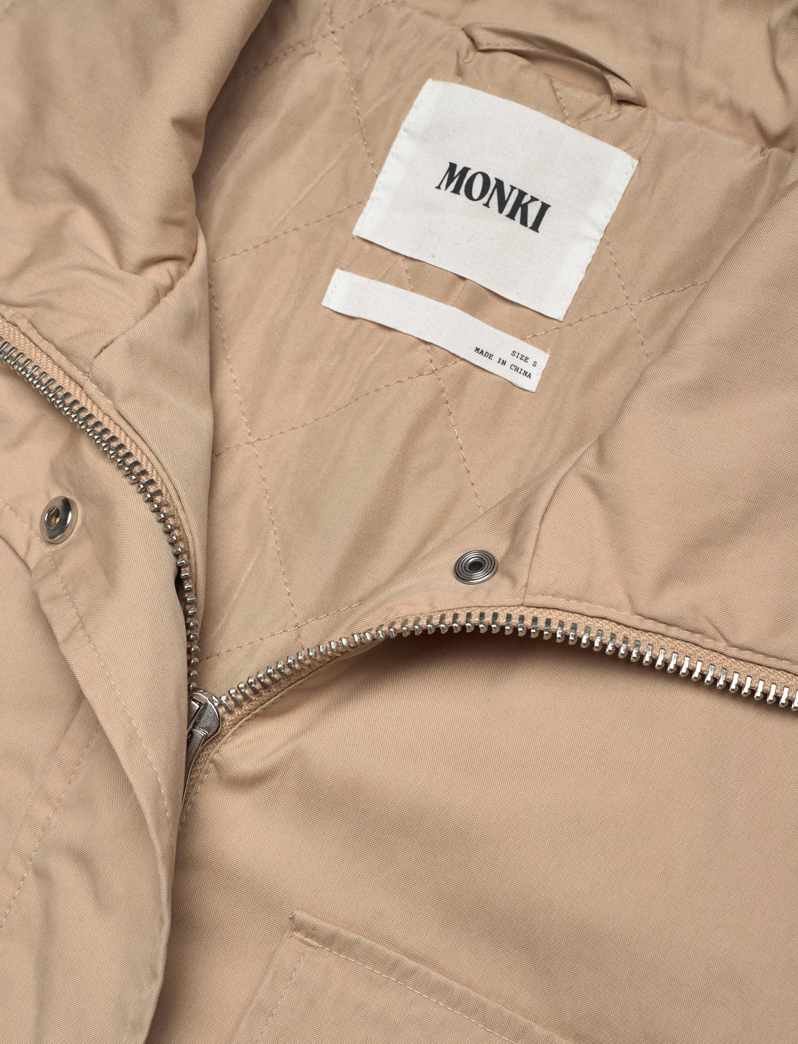 Monki - Hoodie jacket - vårjackor - beige medium dusty - 3