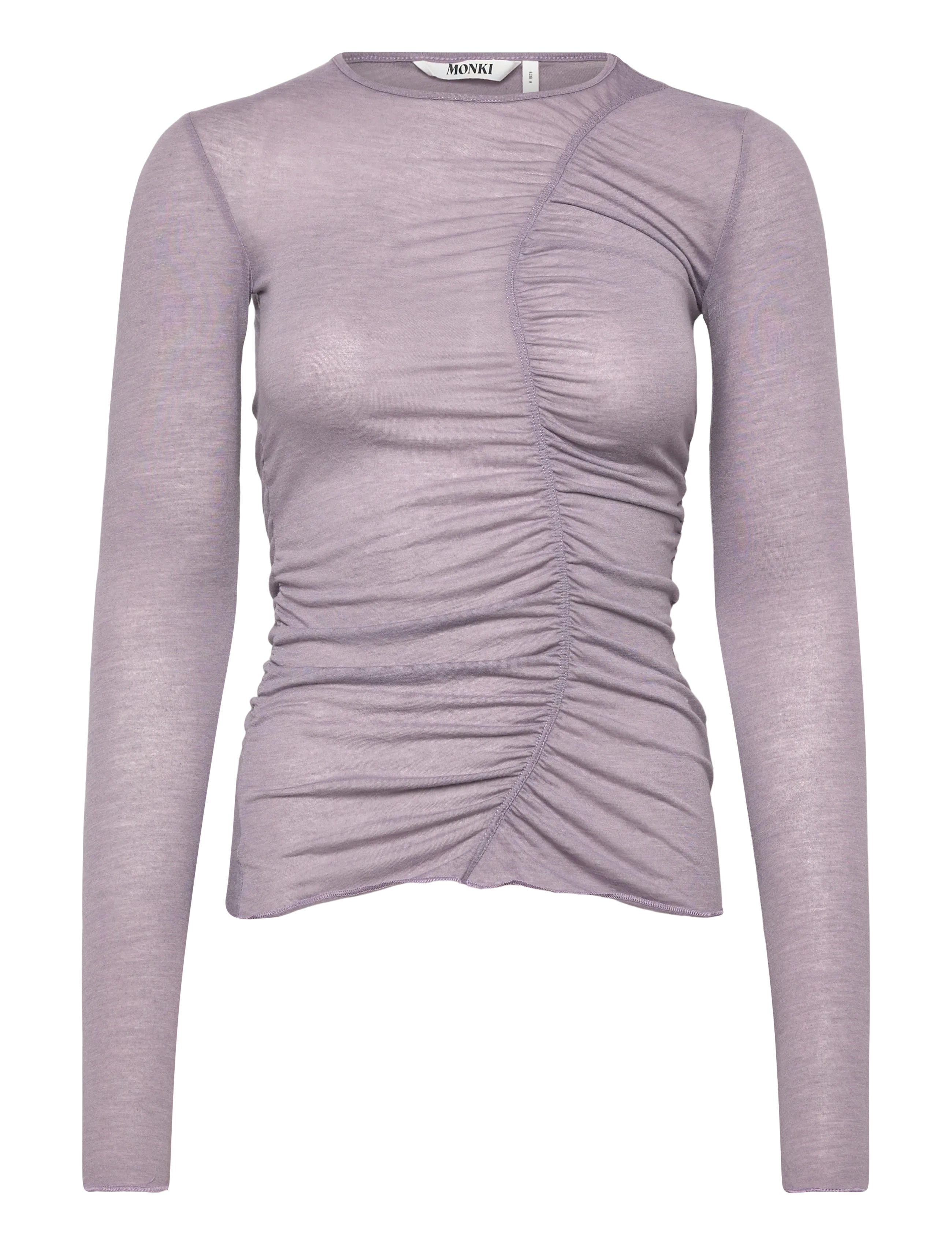 Monki Gathered LS top - Tøj - LILAC PURPLE MEDIUM DUSTY / purple