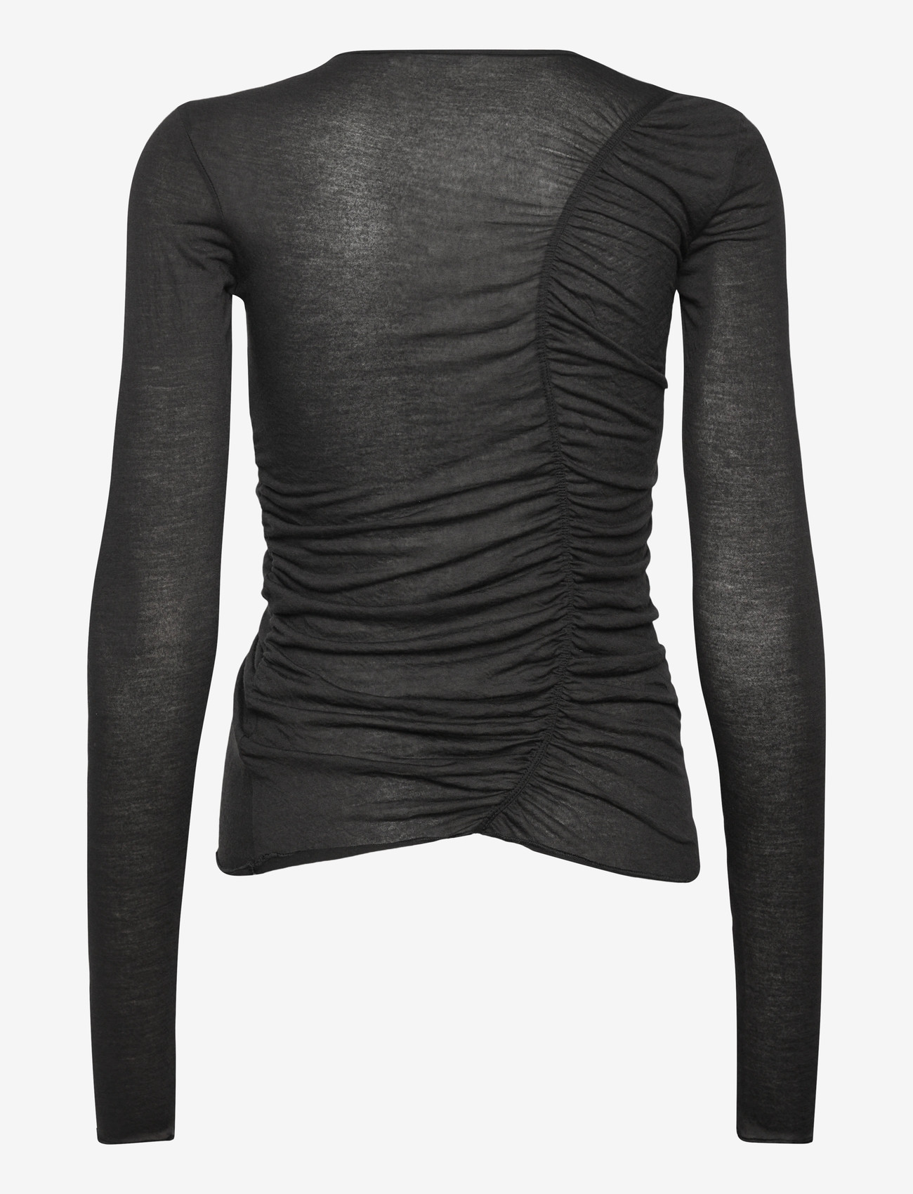 Monki - Gathered LS top - långärmade toppar - black dark - 1