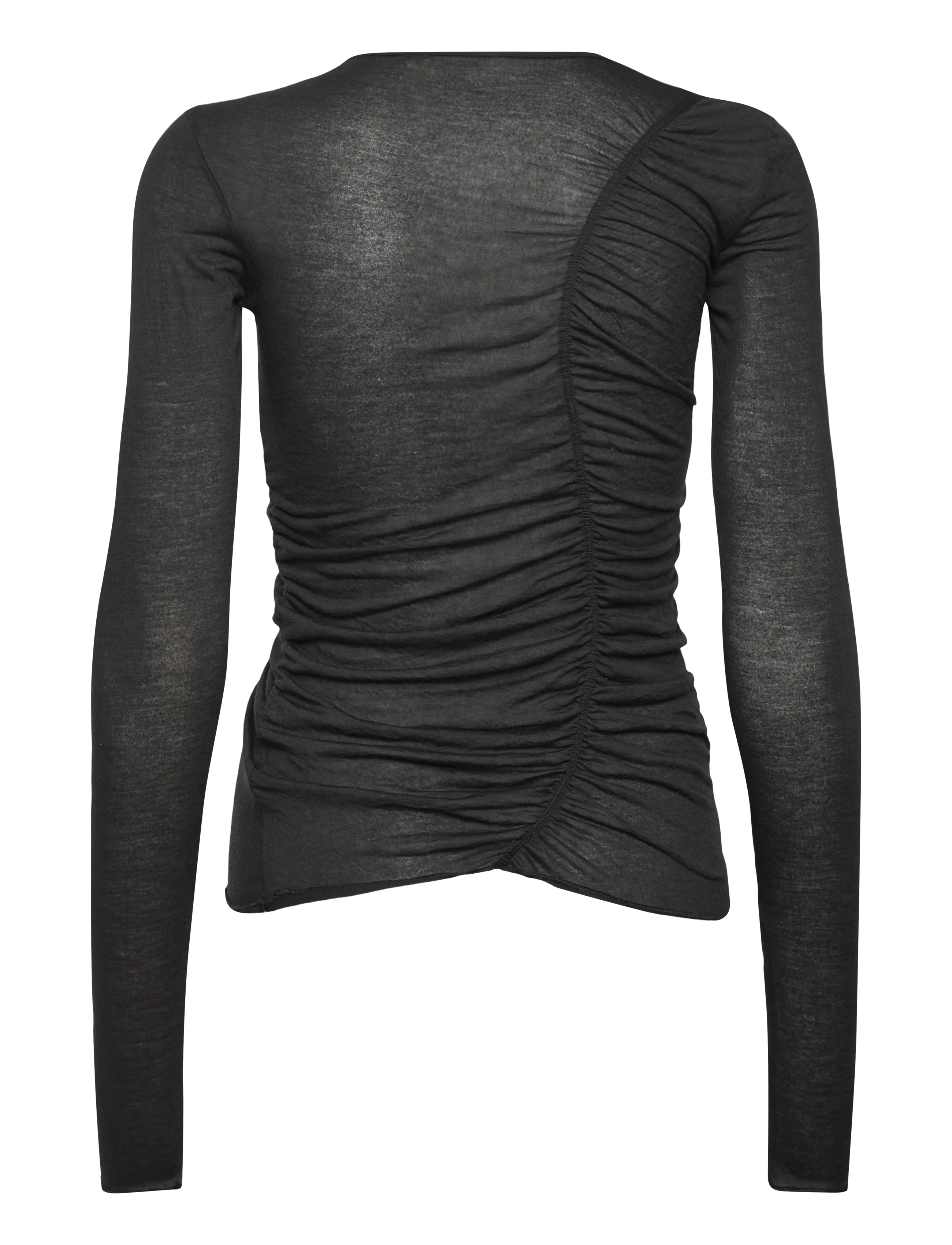 Monki - Gathered LS top - langärmlige tops - black dark - 1