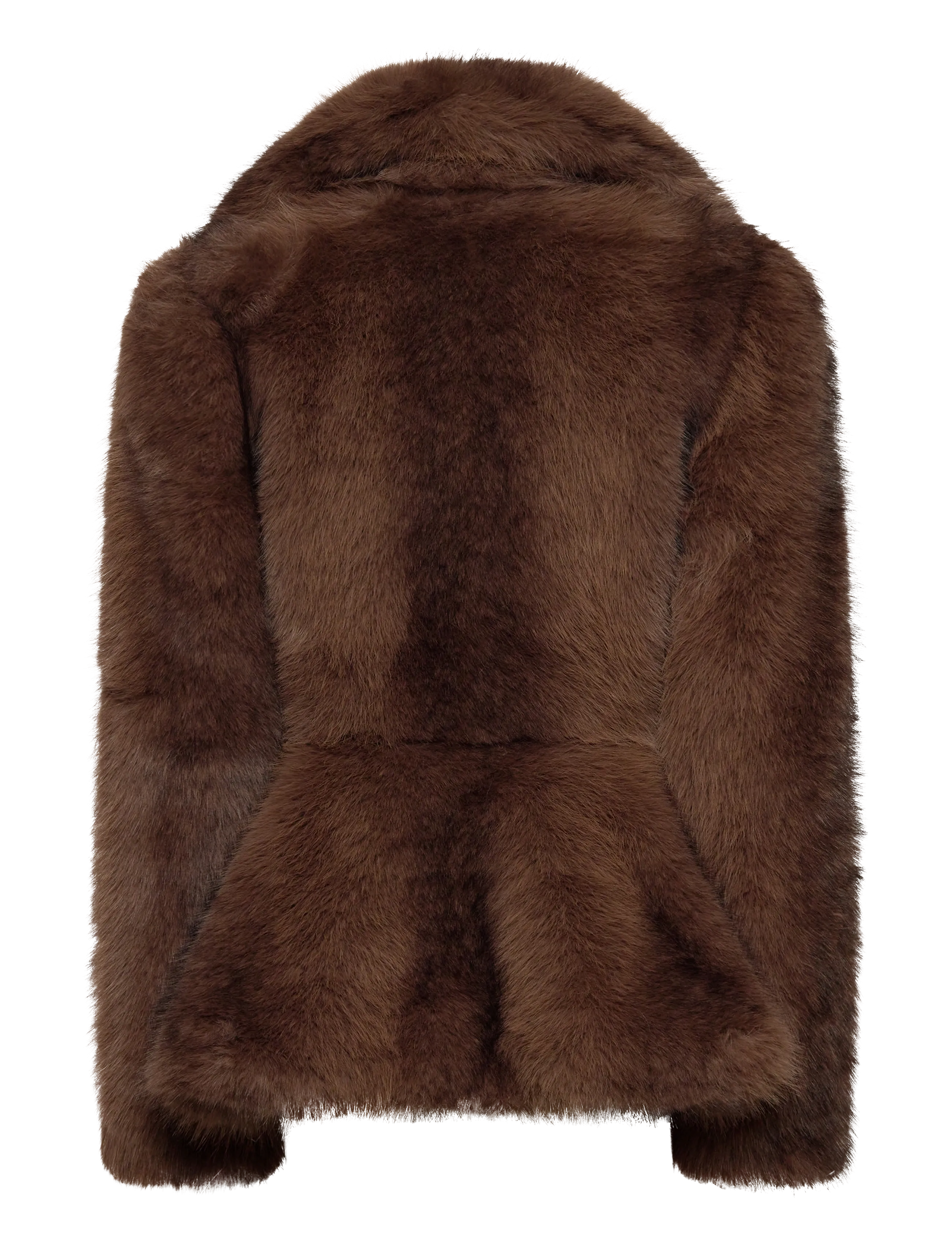 Monki - Faux Fur Peplum Jacket - tekoturkikset - brown dark - 1