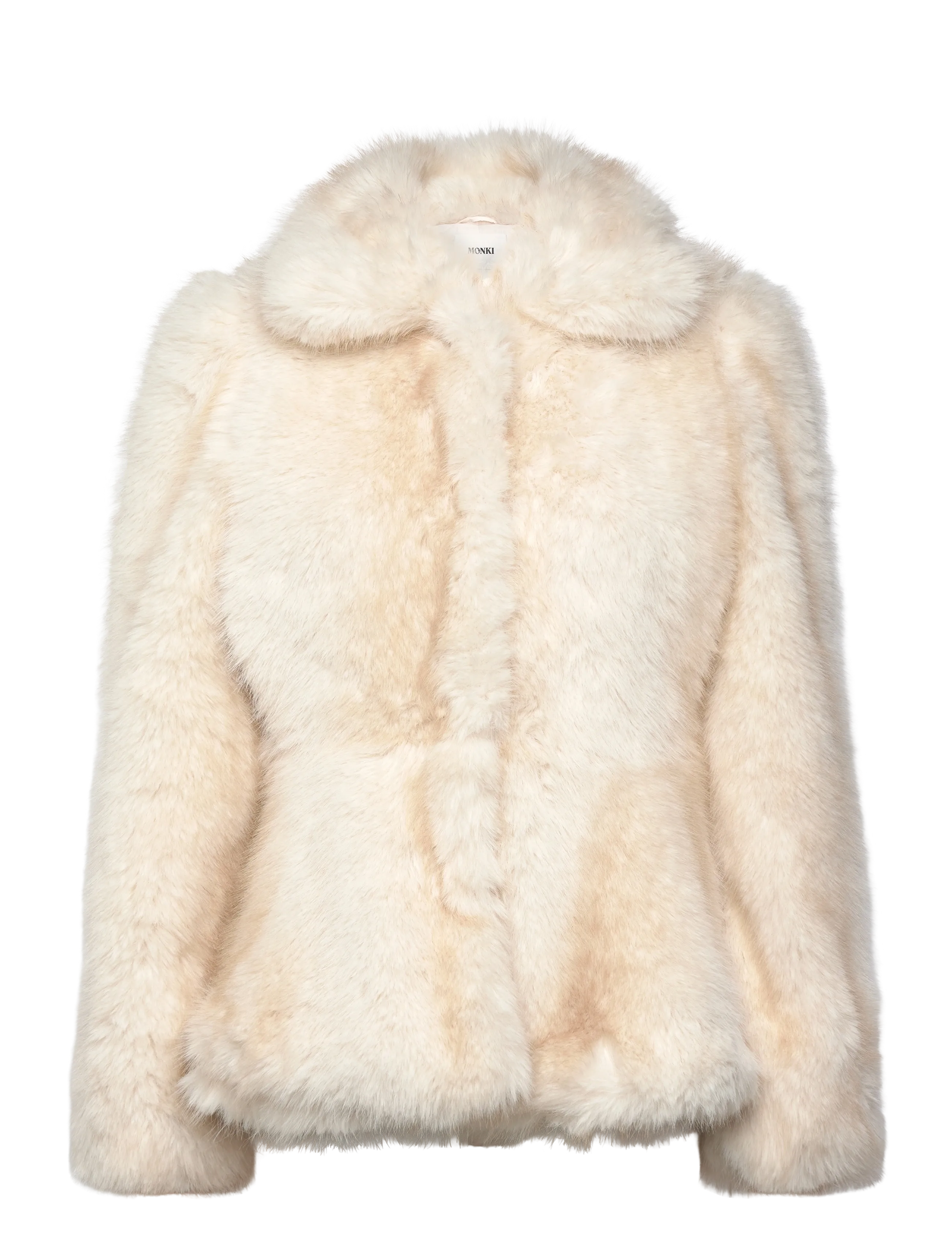 Monki Faux Fur Peplum Jacket - Kunstpelz - WHITE LIGHT / cream