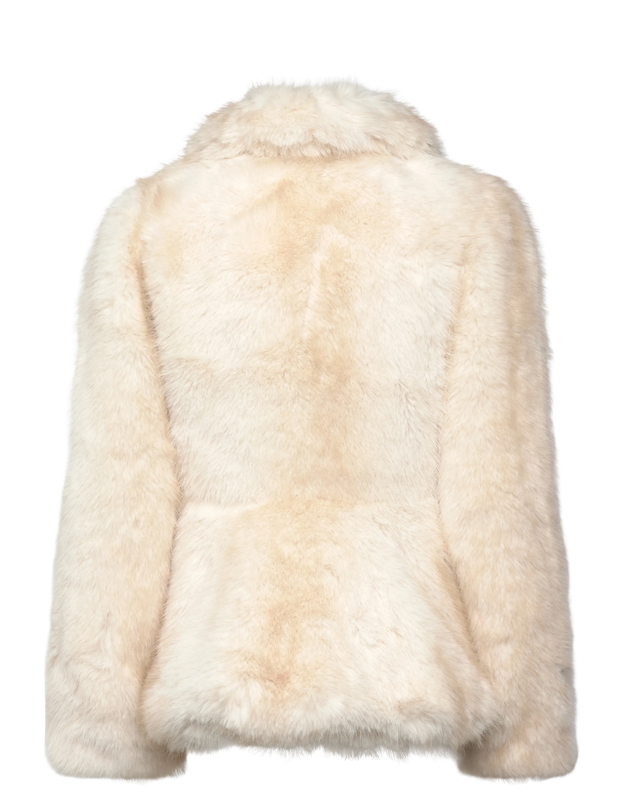 Monki - Faux Fur Peplum Jacket - fuskpäls - white light - 1