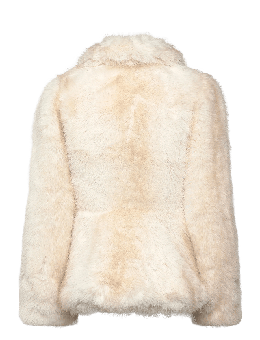 Monki - Faux Fur Peplum Jacket - faux fur - white light - 1