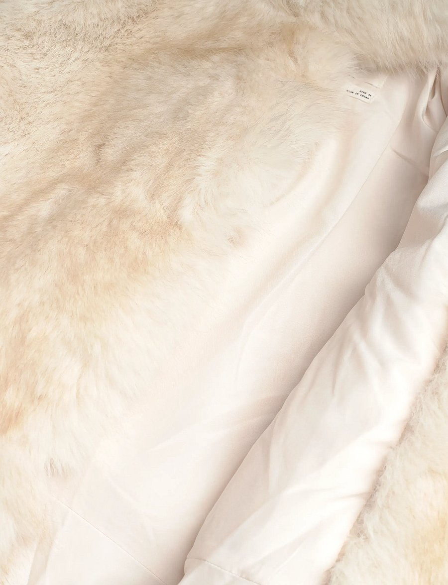 Monki - Faux Fur Peplum Jacket - faux fur - white light - 3