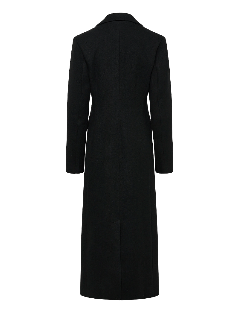 Monki - Long Single-Breasted Slim Fit Coat - lette frakker - black dark - 1