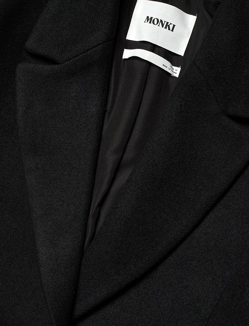 Monki - Long Single-Breasted Slim Fit Coat - lette frakker - black dark - 2
