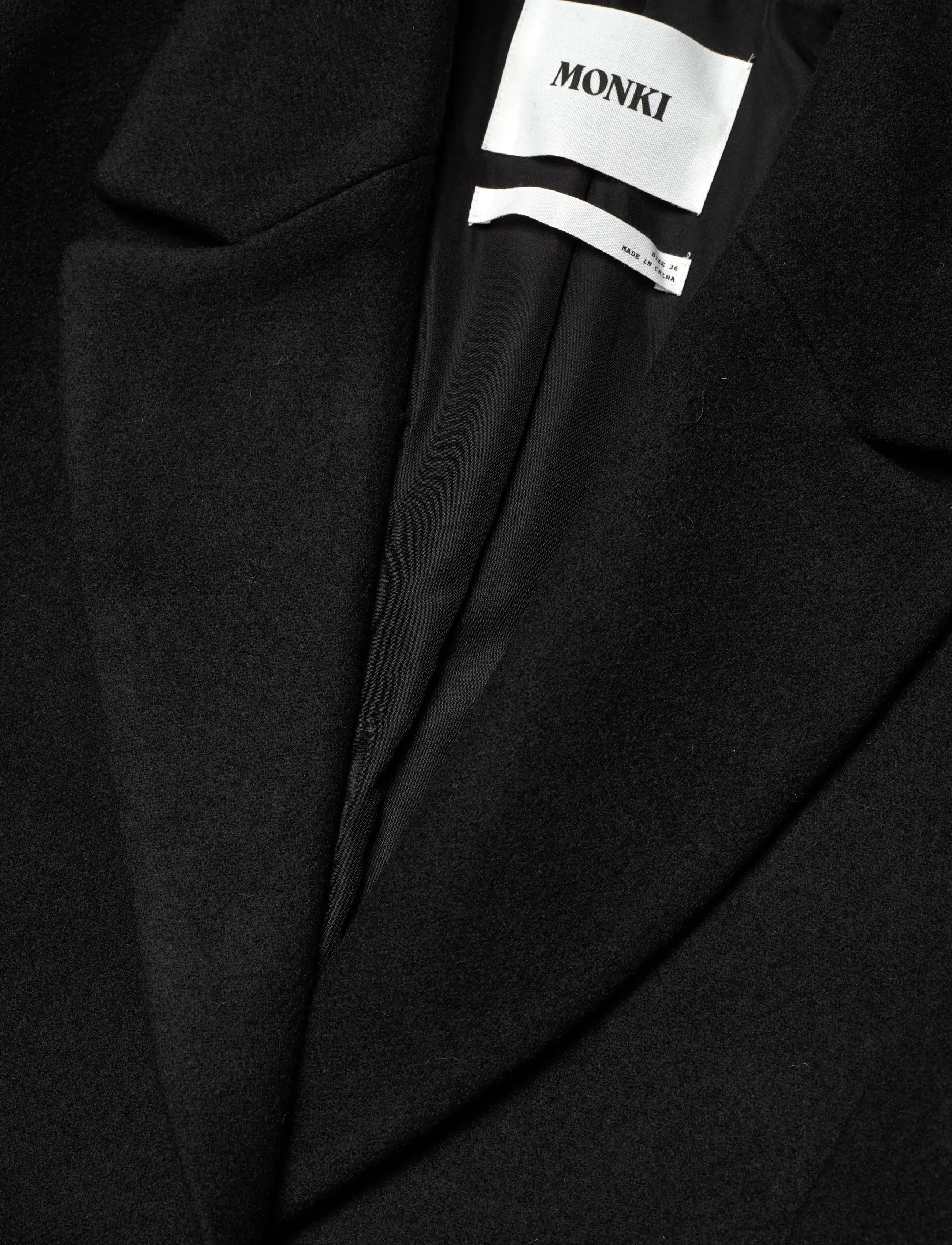 Monki - Long Single-Breasted Slim Fit Coat - black dark - 2