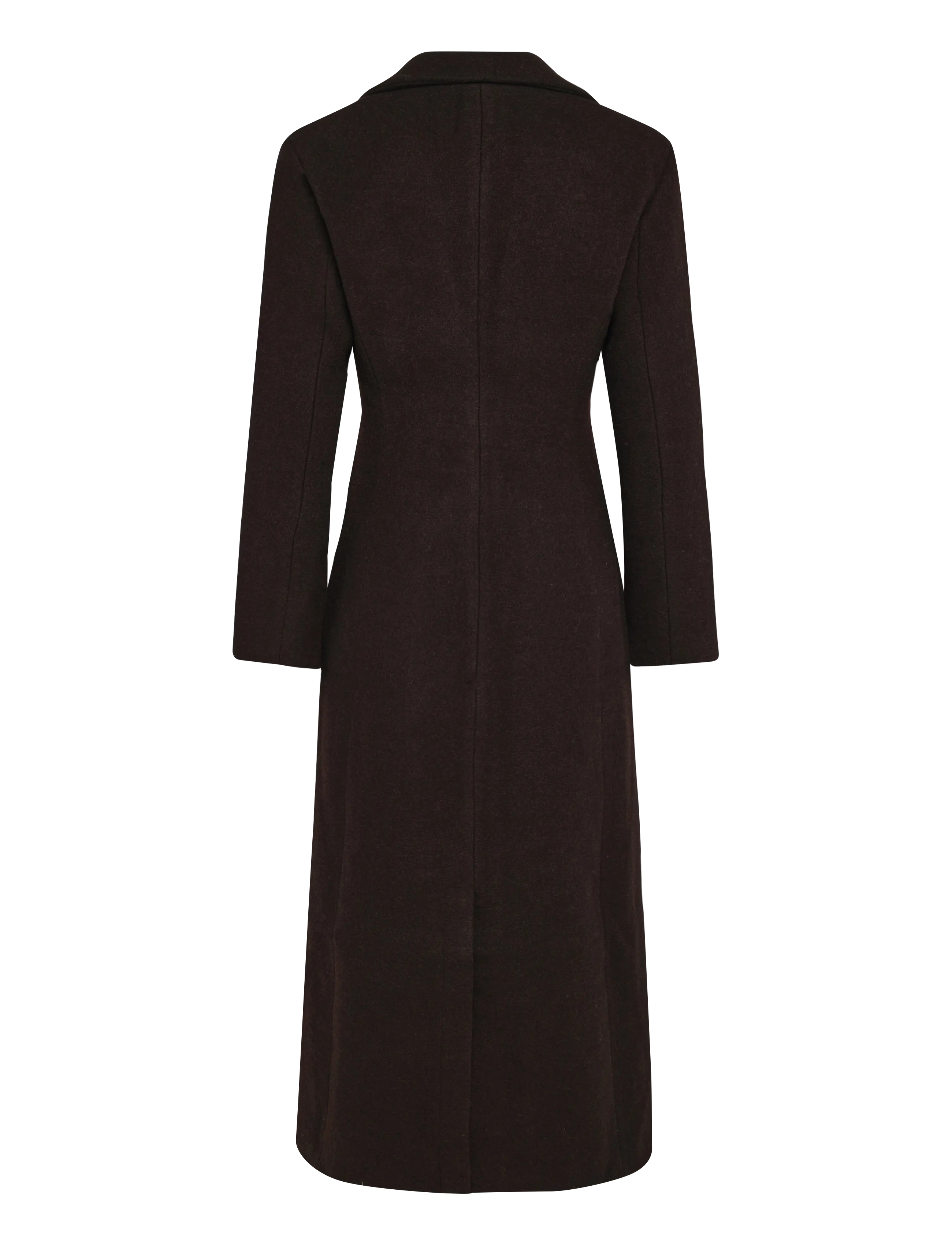 Monki - Long Single-Breasted Slim Fit Coat - leichte mäntel - brown dark - 1