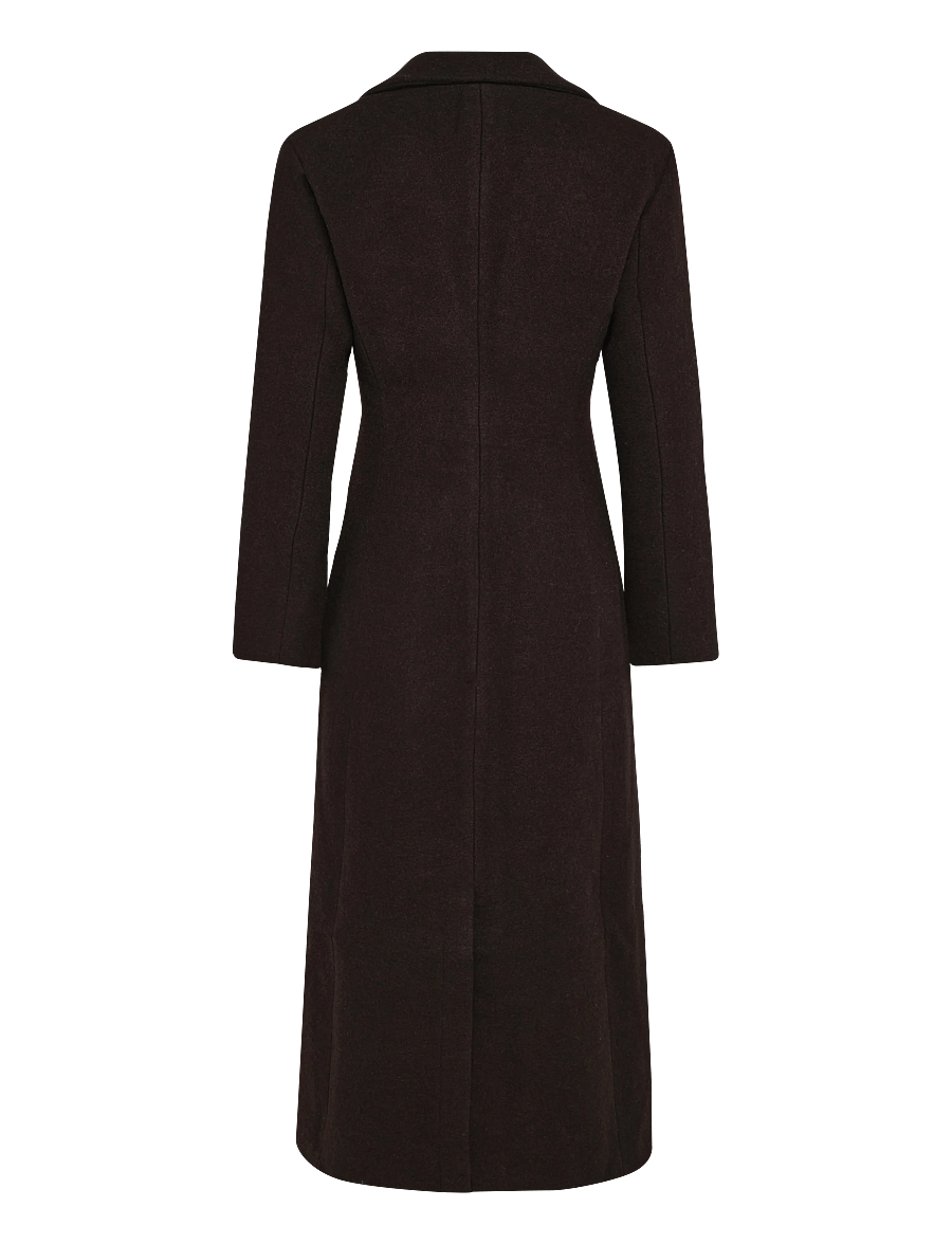 Monki - Long Single-Breasted Slim Fit Coat - leichte mäntel - brown dark - 1