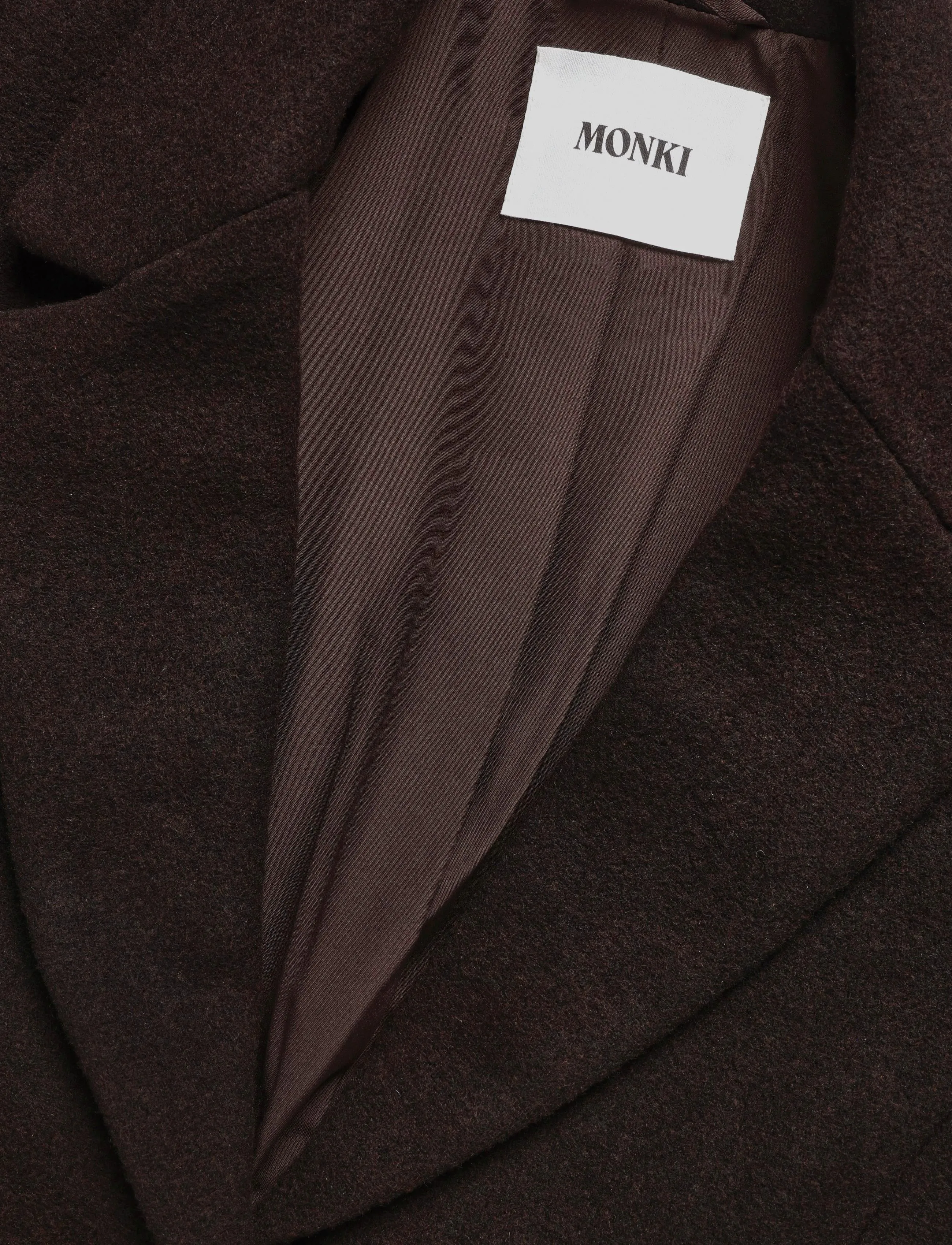 Monki - Long Single-Breasted Slim Fit Coat - leichte mäntel - brown dark - 2