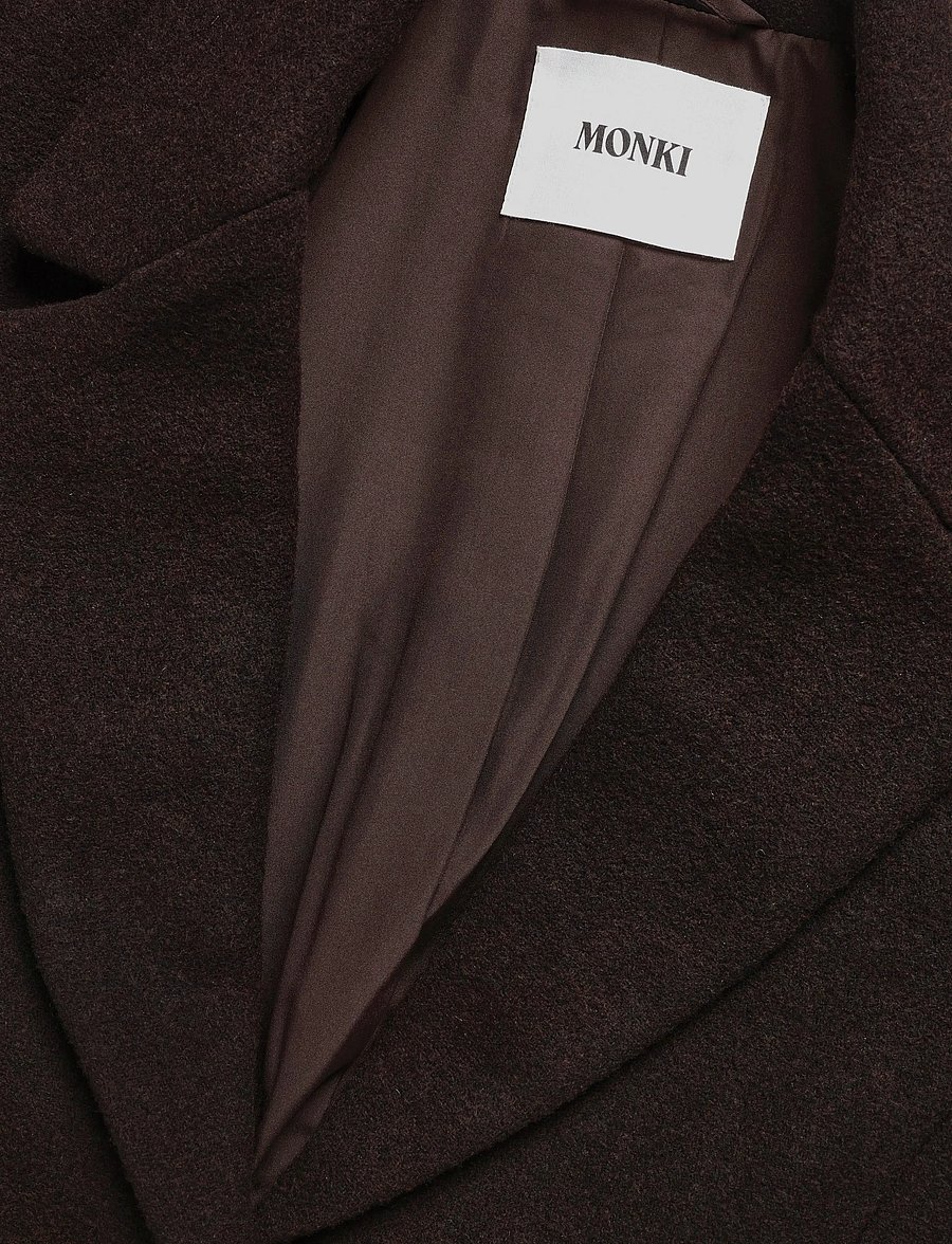 Monki - Long Single-Breasted Slim Fit Coat - leichte mäntel - brown dark - 2