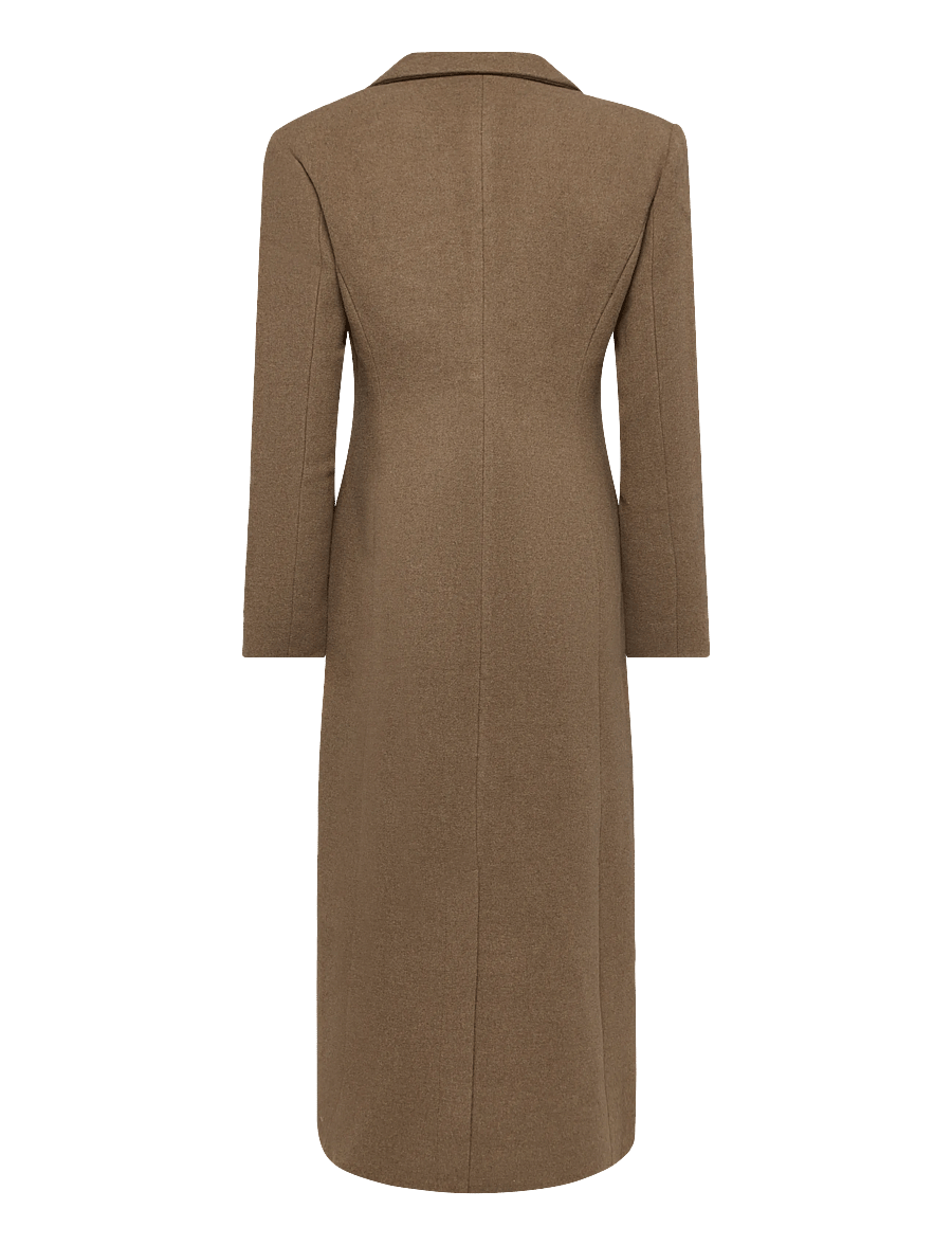 Monki - Long Single-Breasted Slim Fit Coat - leichte mäntel - brown medium dusty - 1