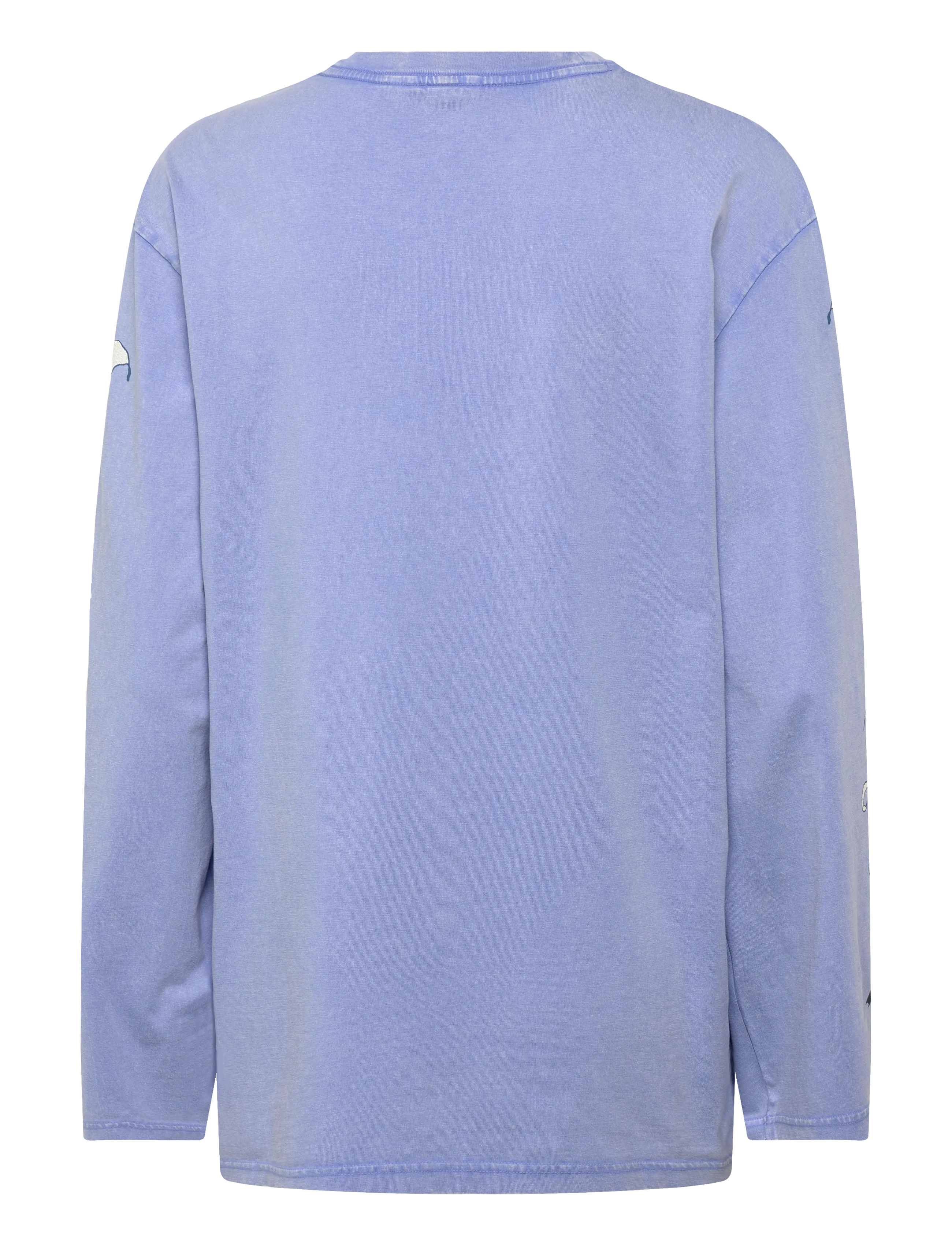 Monki - Printed Long-Sleeved Cotton T-shirt - blue medium - 1