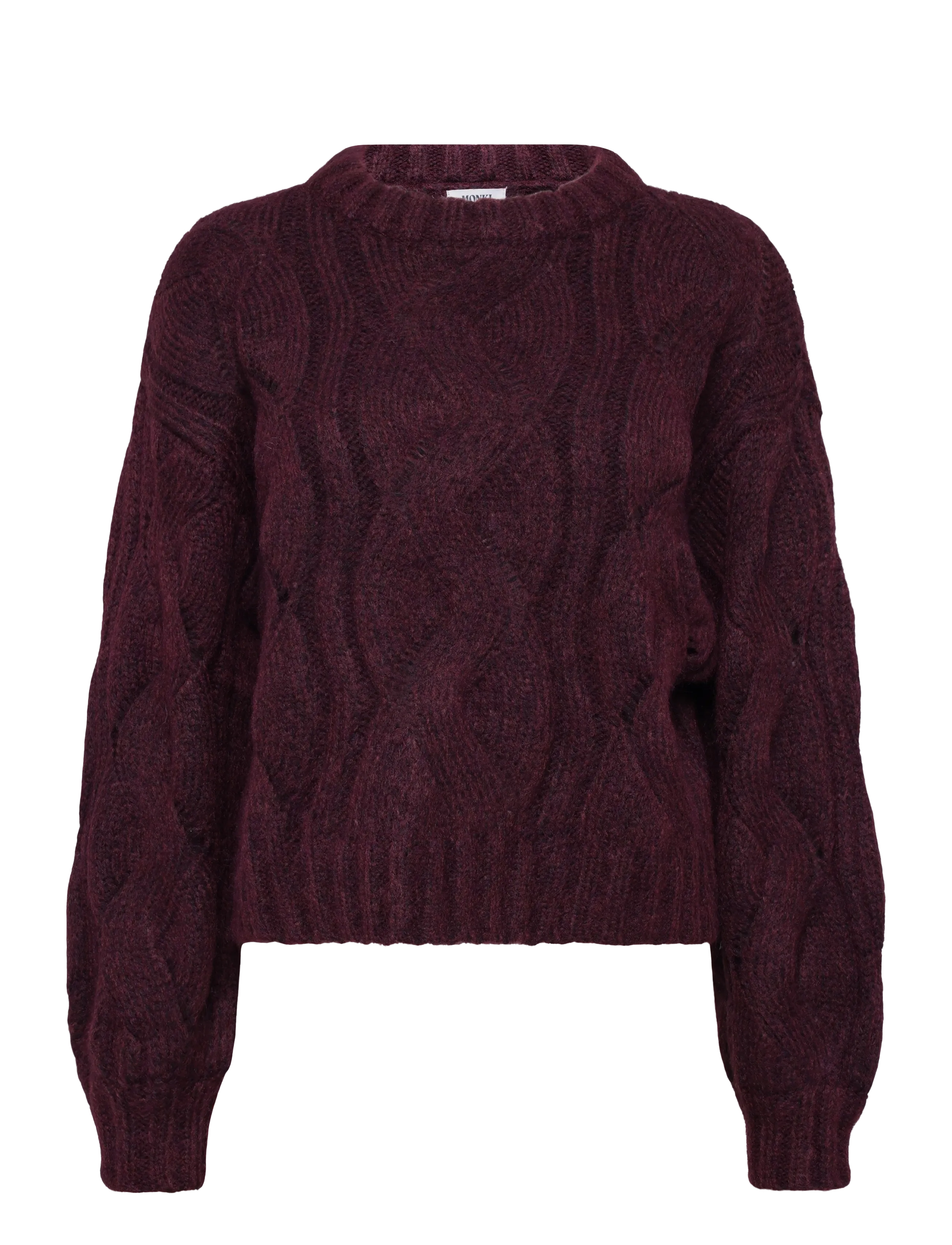 Monki Knitted Sweater - Kläder - RED DARK / burgundy