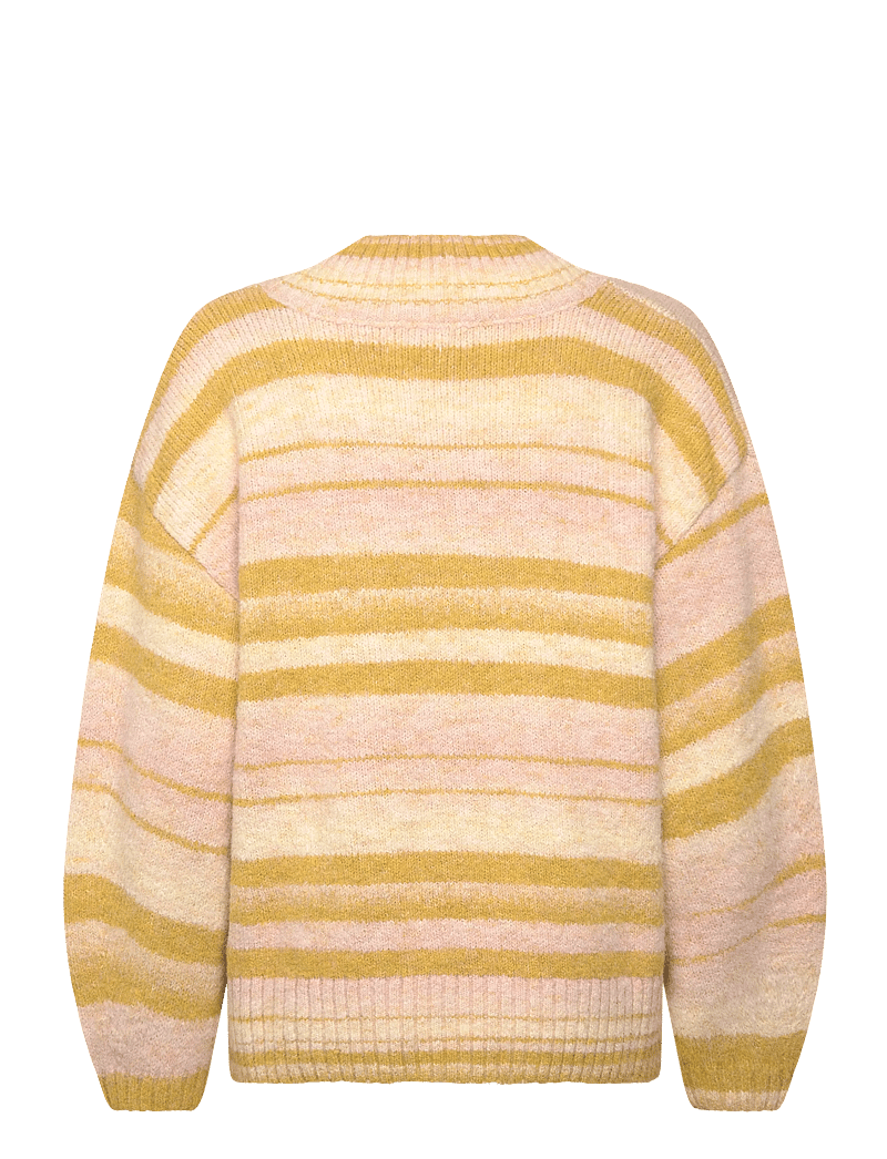 Monki - Oversized Knitted V-neck Sweater - stickade tröjor - yellow medium - 1