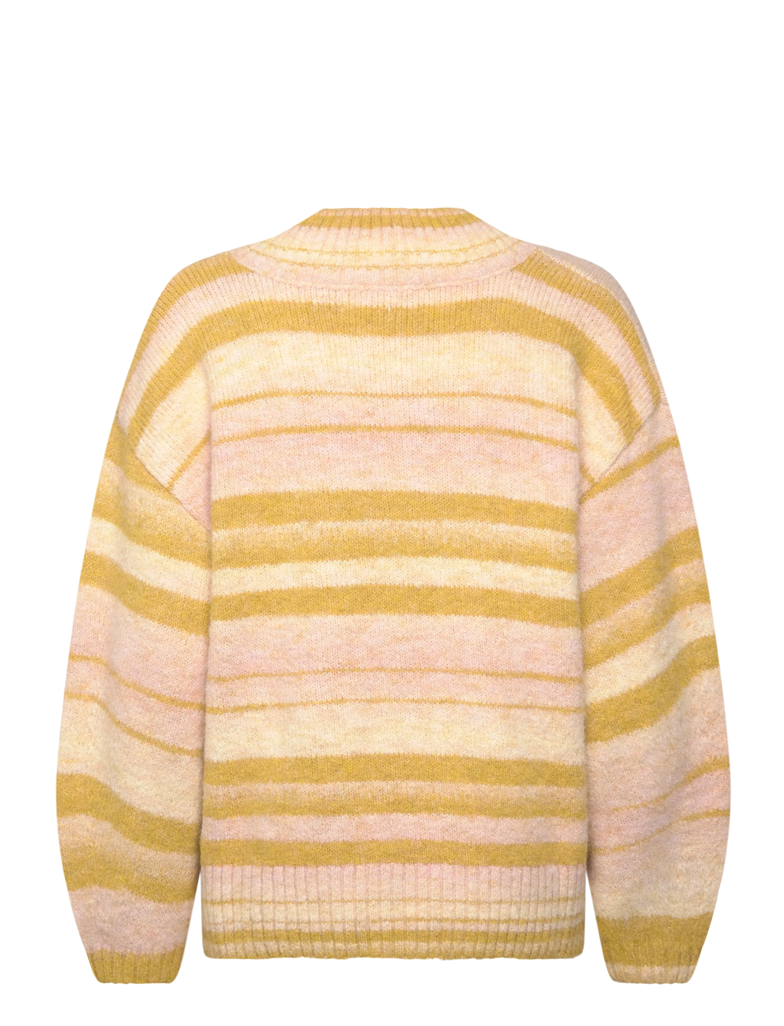 Monki - Oversized Knitted V-neck Sweater - swetry - yellow medium - 1