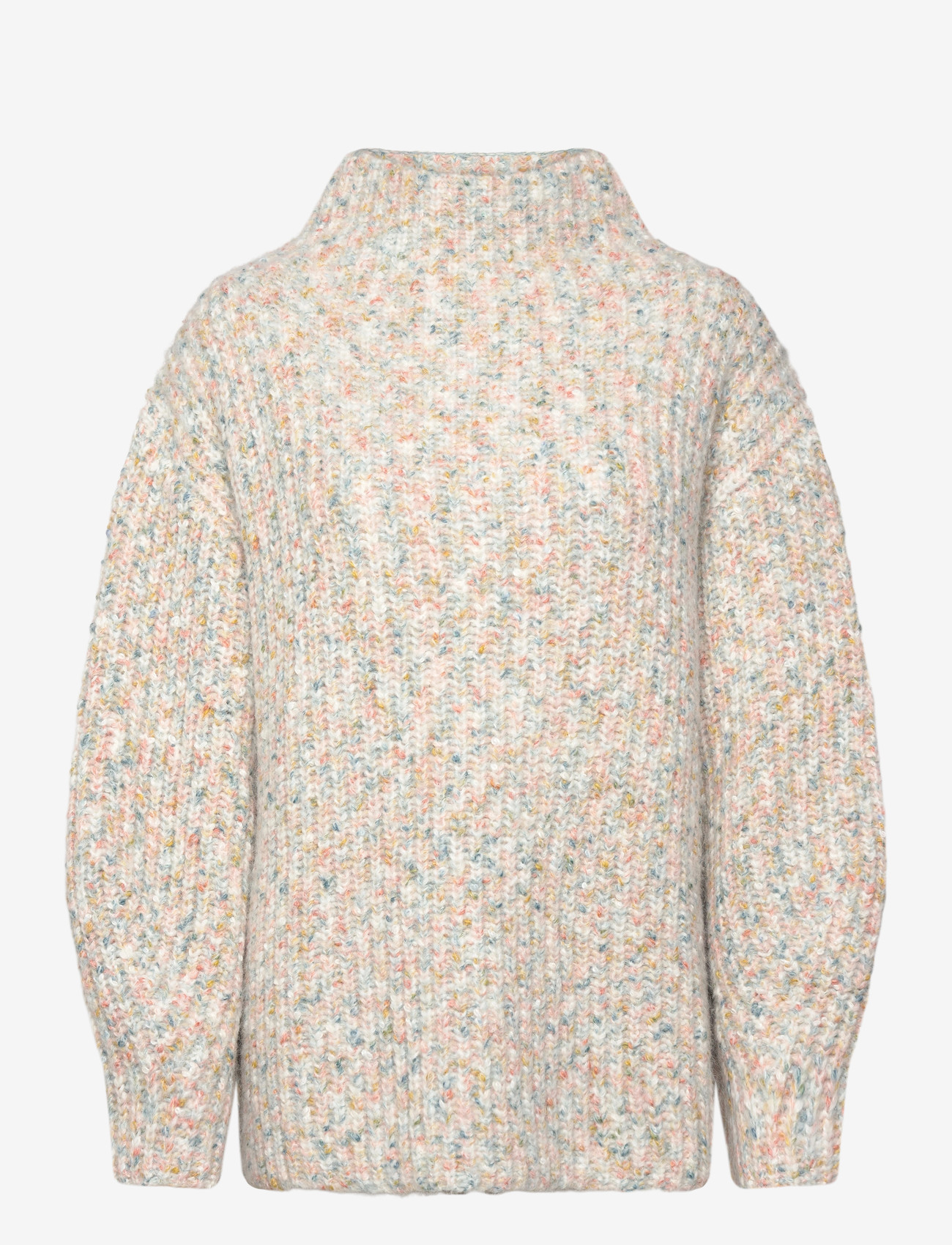 Monki - High neck boxy knitted sweater - stickade tröjor - white dusty light - 0