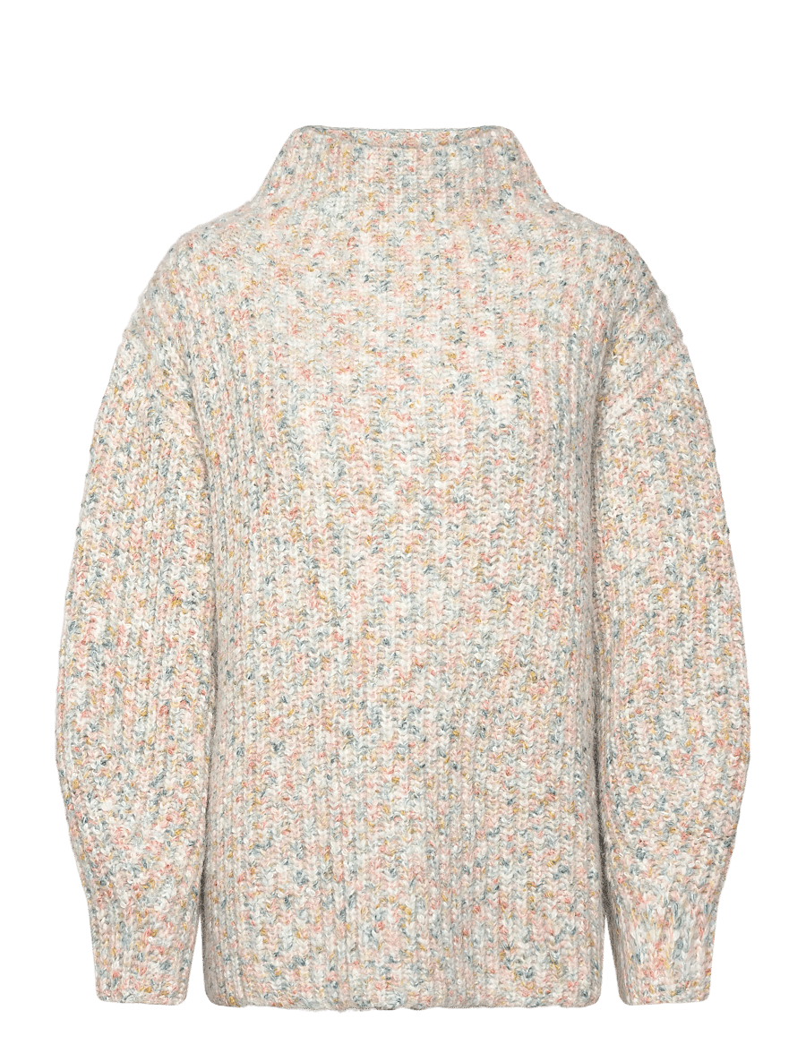 Monki - High neck boxy knitted sweater - stickade tröjor - white dusty light - 0