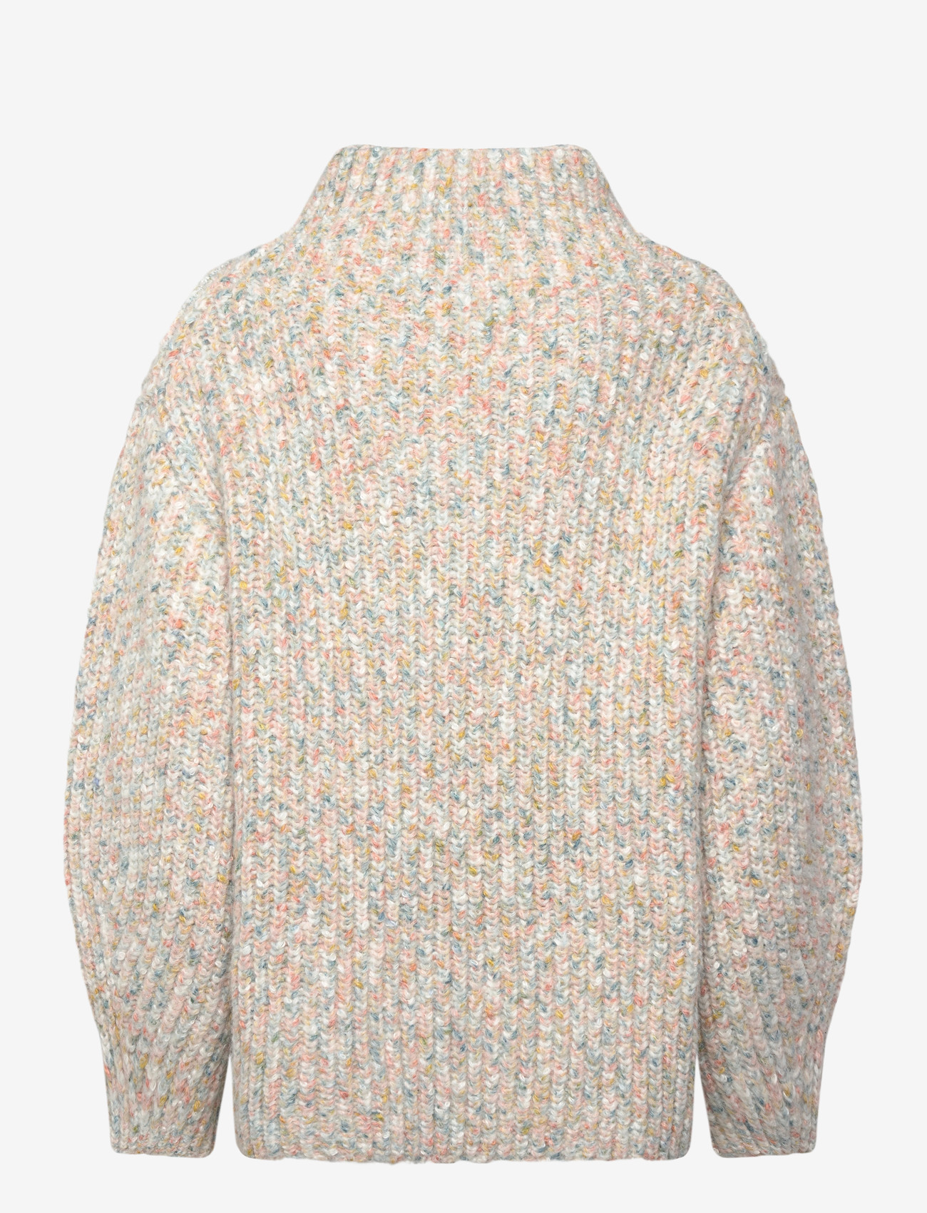 Monki - High neck boxy knitted sweater - stickade tröjor - white dusty light - 1