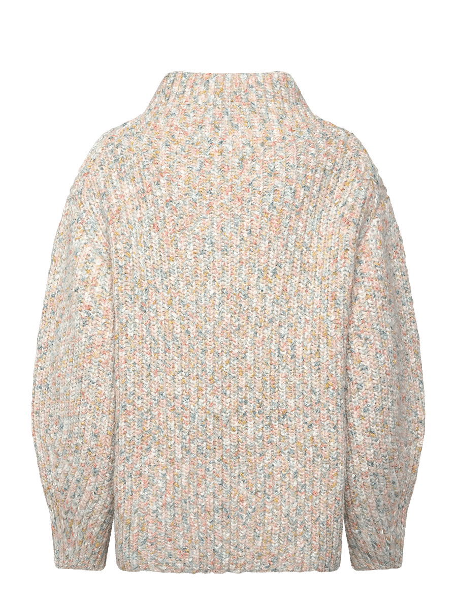 Monki - High neck boxy knitted sweater - stickade tröjor - white dusty light - 1